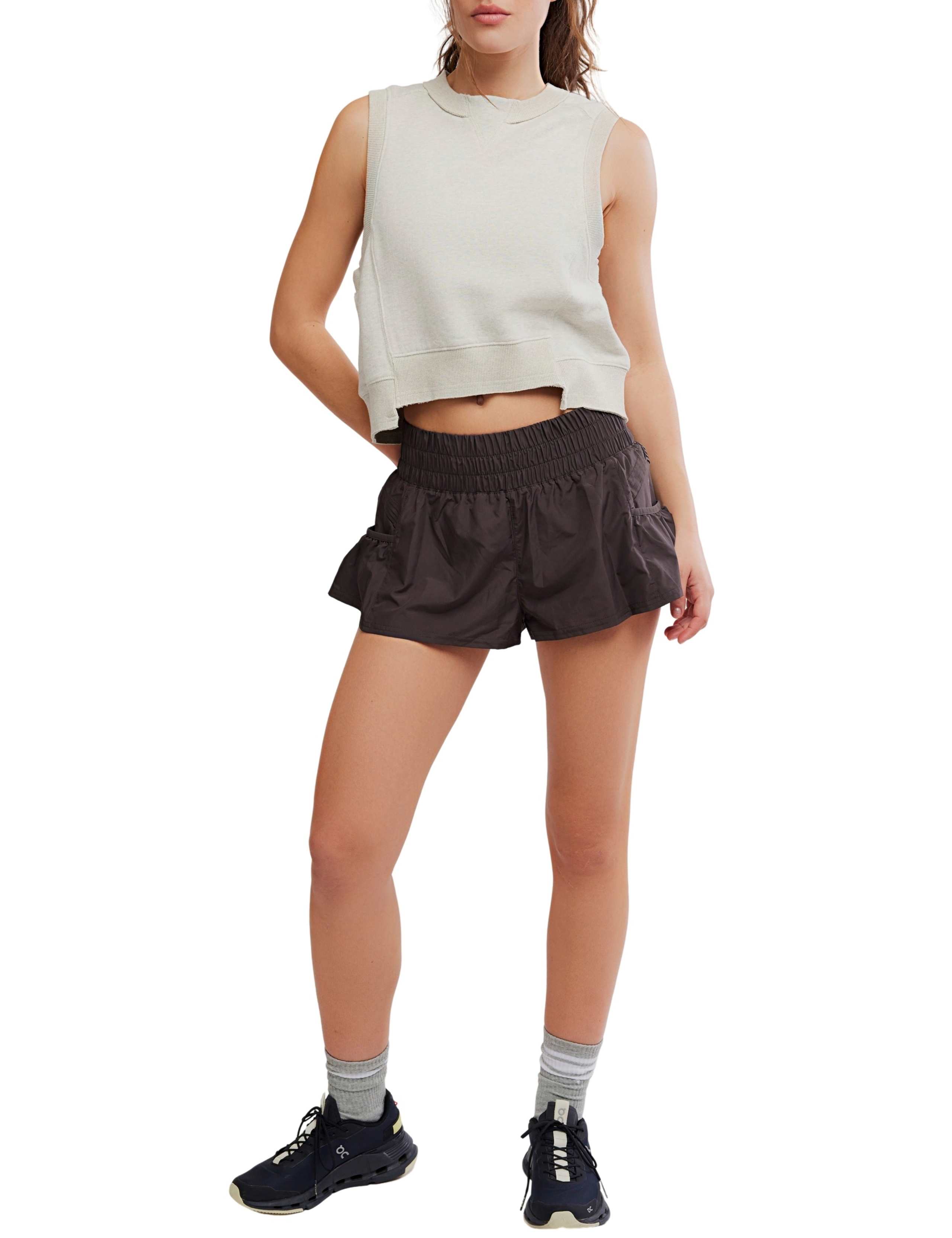 High Waisted Gathered Flippy Gym Shorts 1 of 8