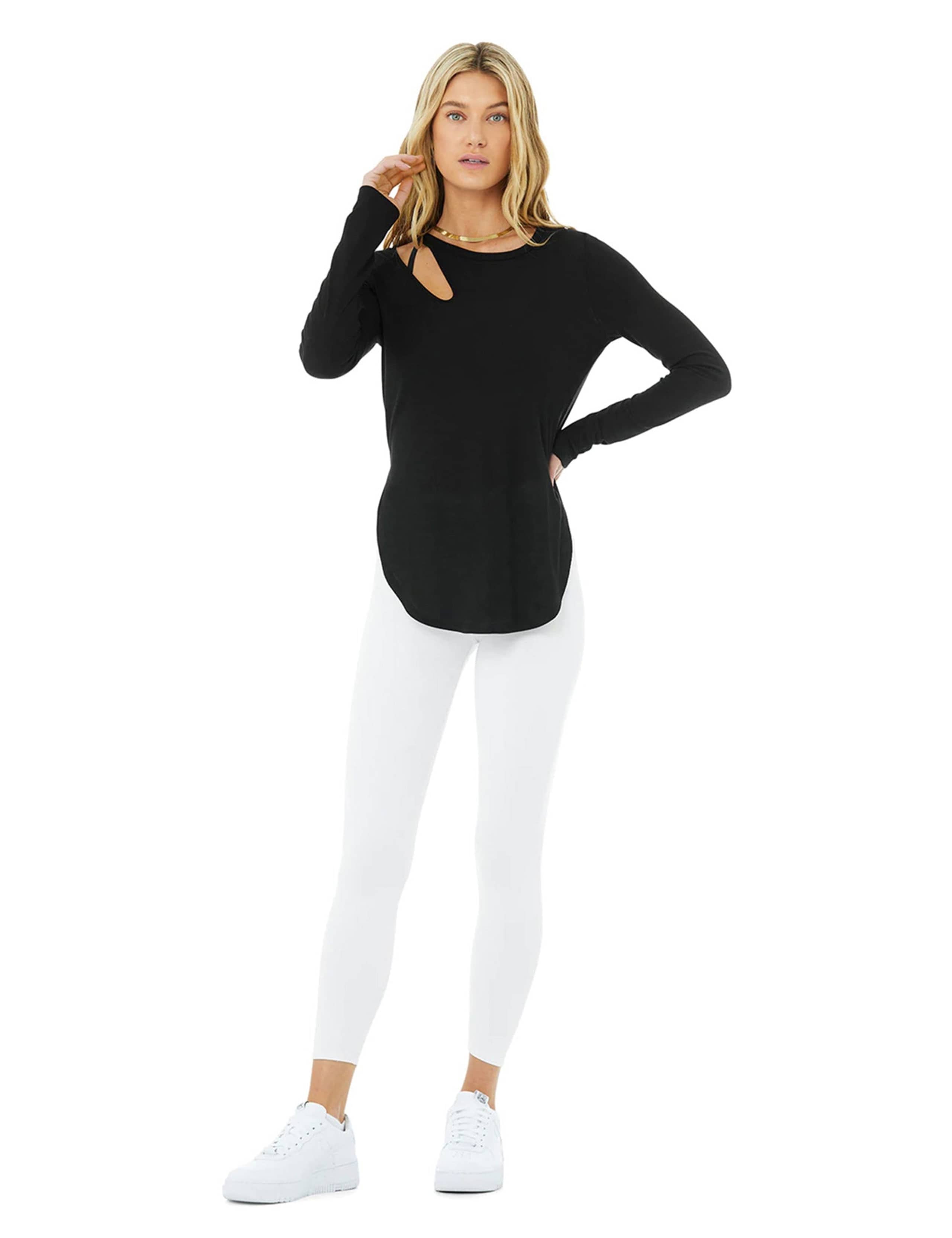 Ribbed Peak Cutout Long Sleeve Top 2 of 6