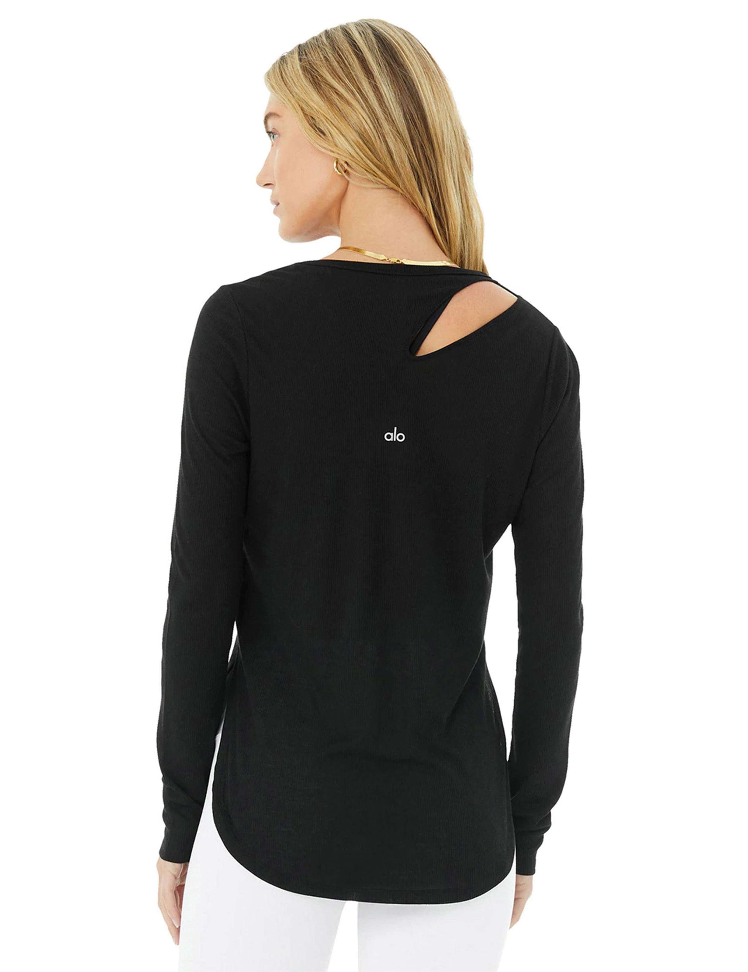Ribbed Peak Cutout Long Sleeve Top 6 of 6