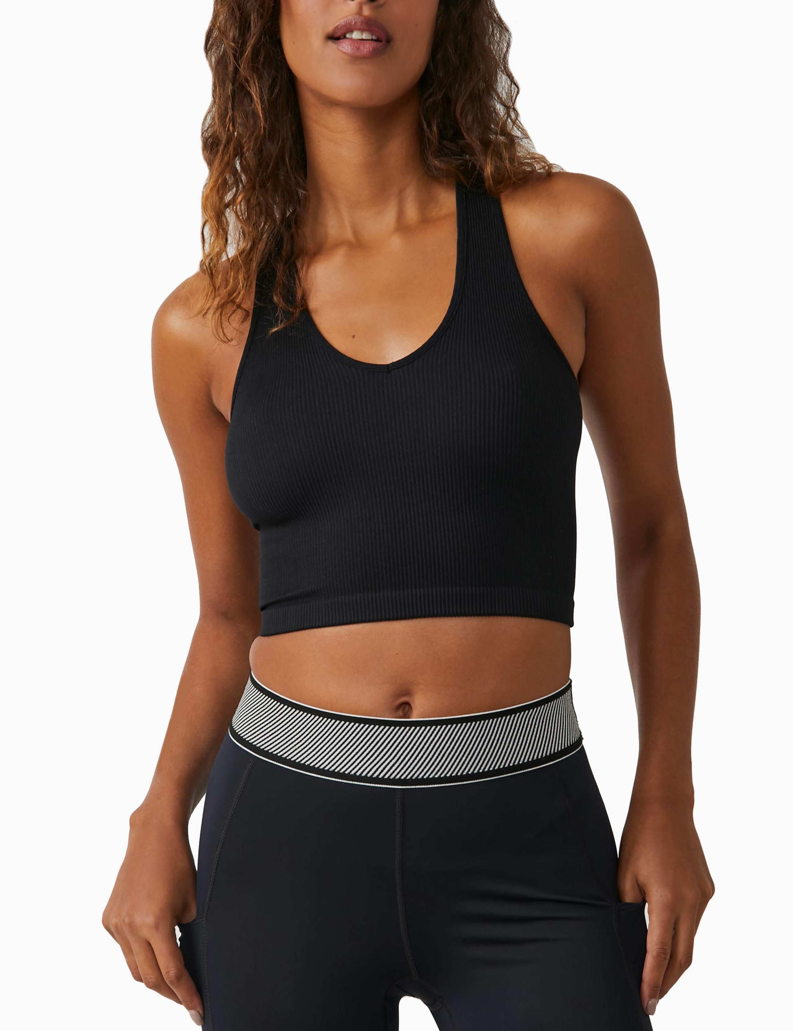 Free Throw Racer Back Longline Crop Top 1 of 4