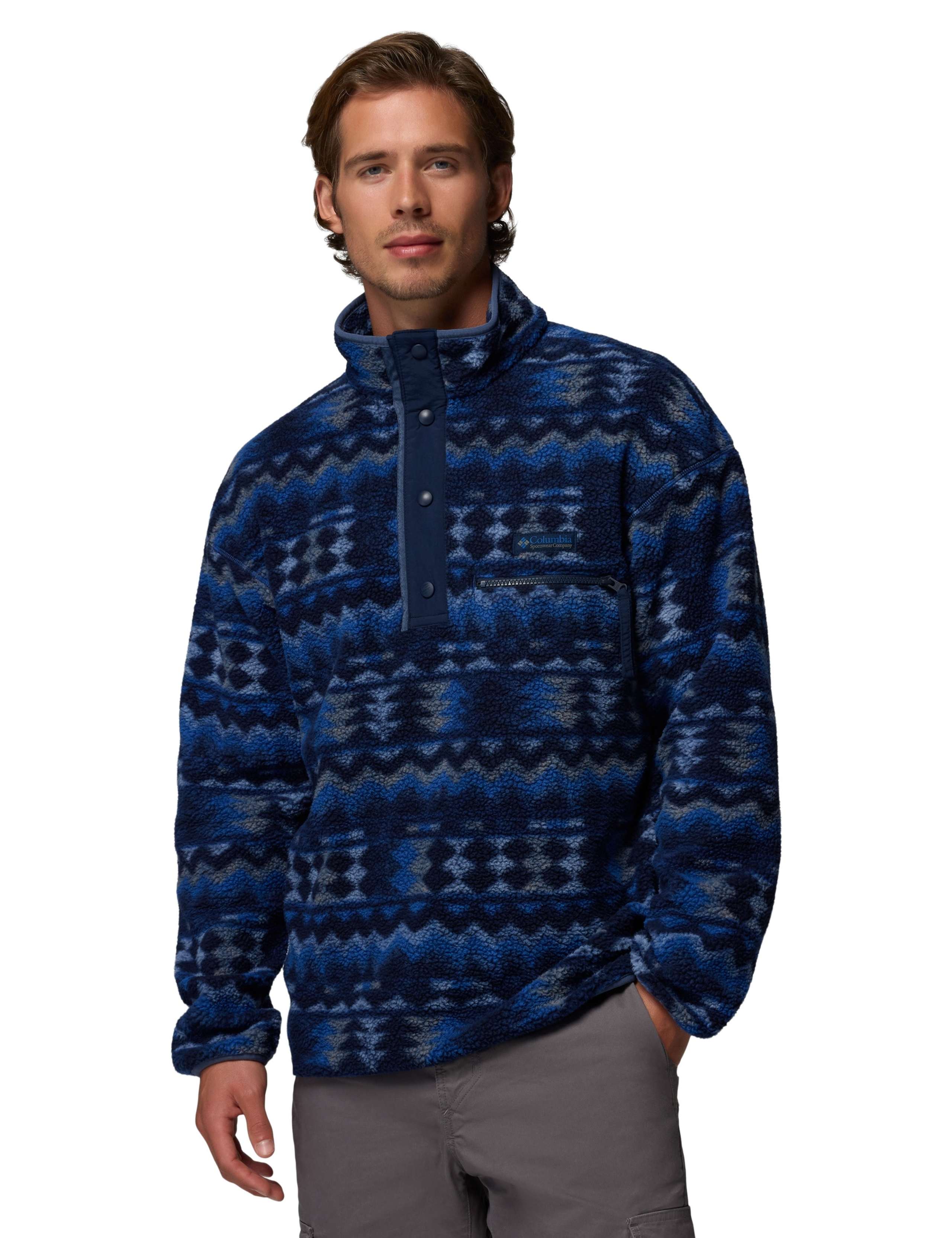 Helvetia Printed Funnel Neck Half Snap Fleece 1 of 5