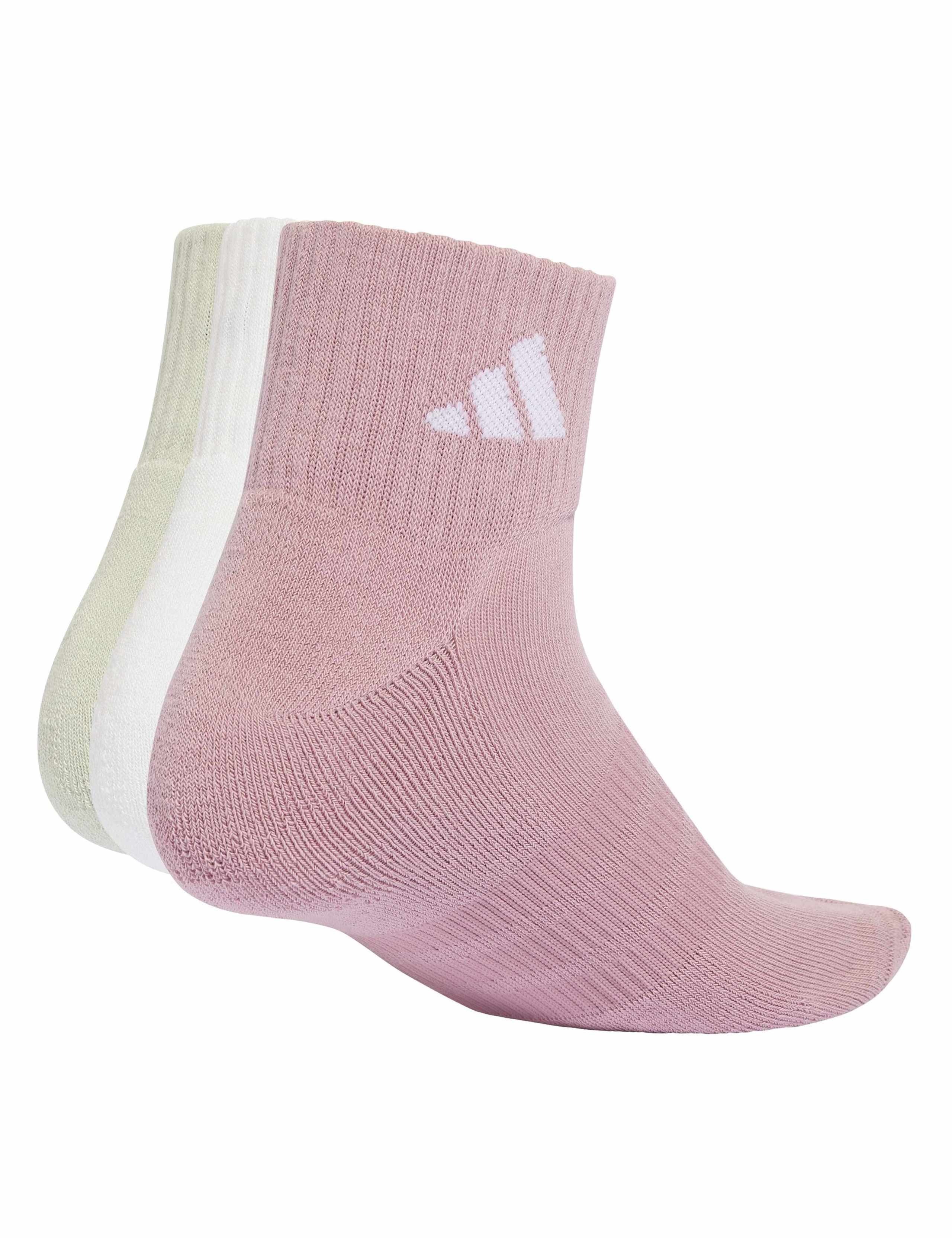 3 Pack Cushioned Cotton Rich Ankle High Socks 2 of 4