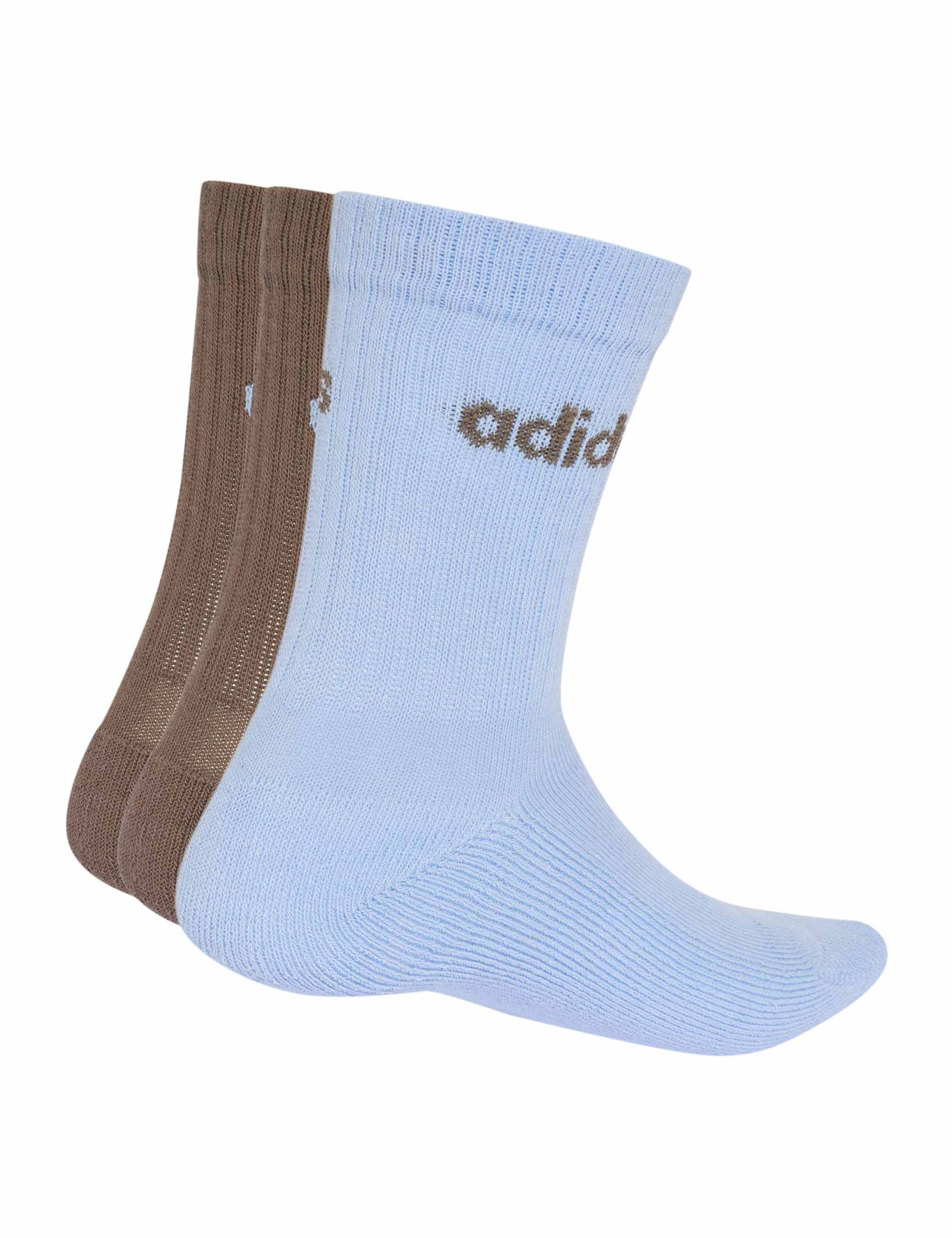 3 Pack Linear Cotton Rich Cushioned Crew Socks 2 of 4