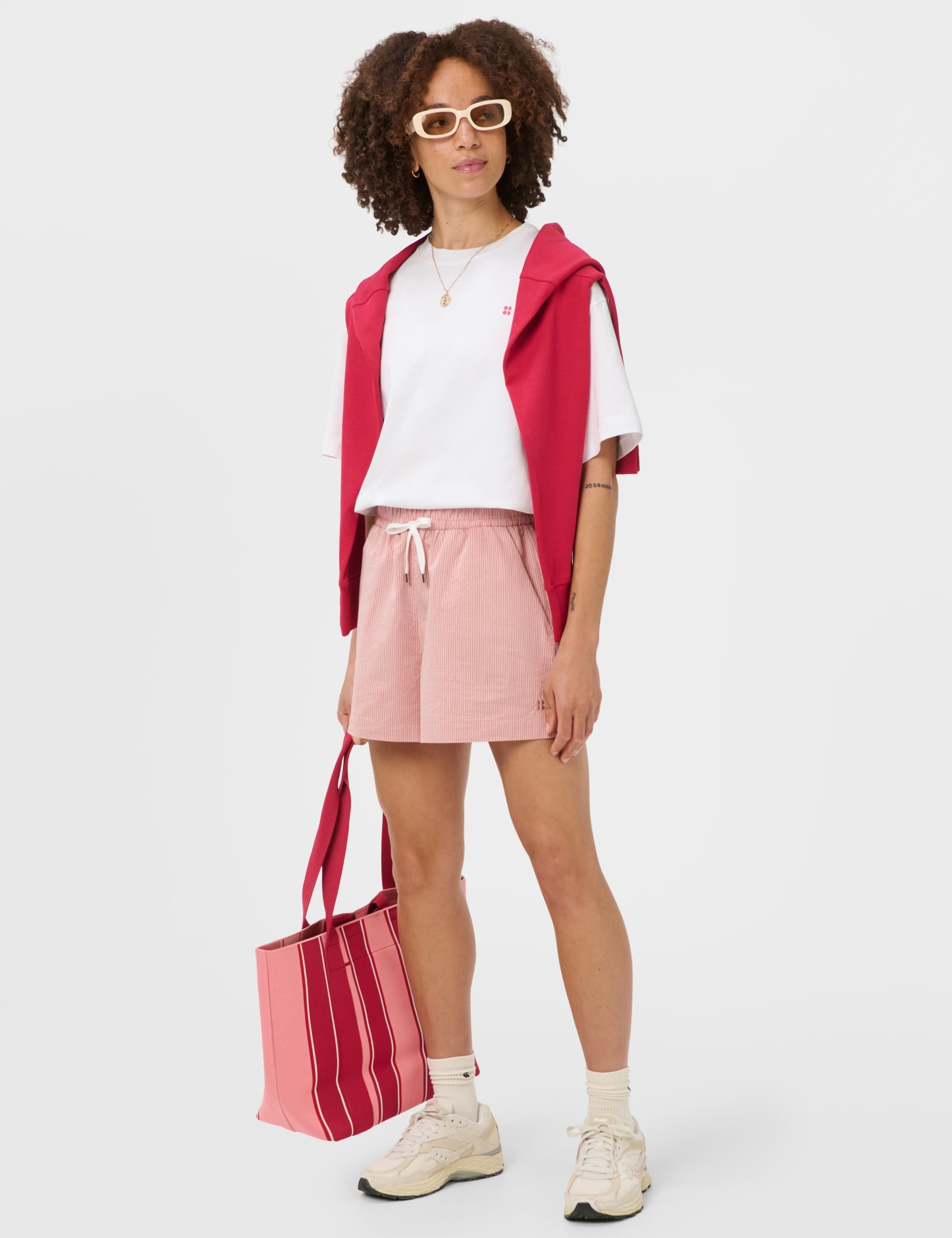 Pure Cotton Striped High Waisted Shorts 4 of 7