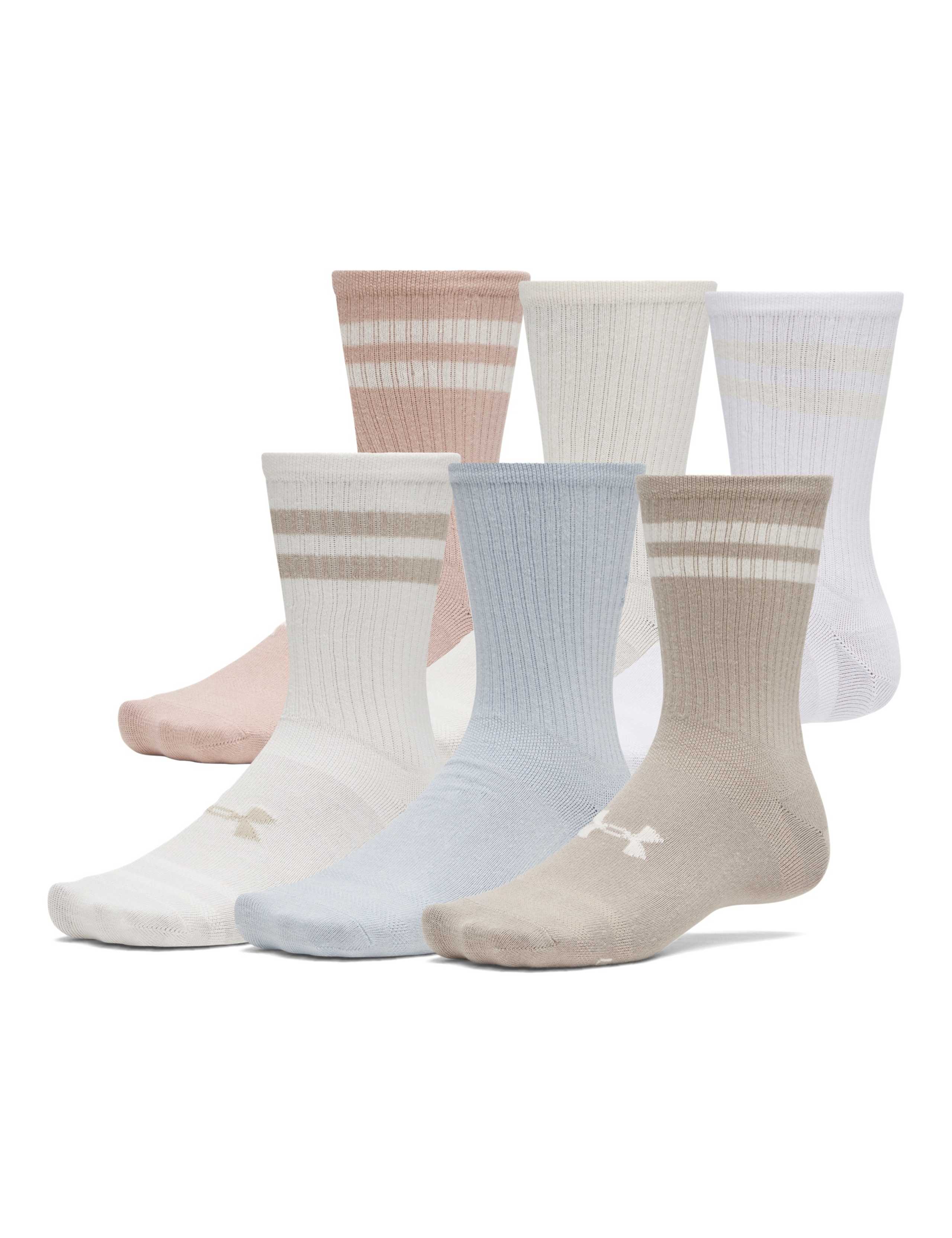 6 Pack Ribbed Ankle Socks 1 of 3