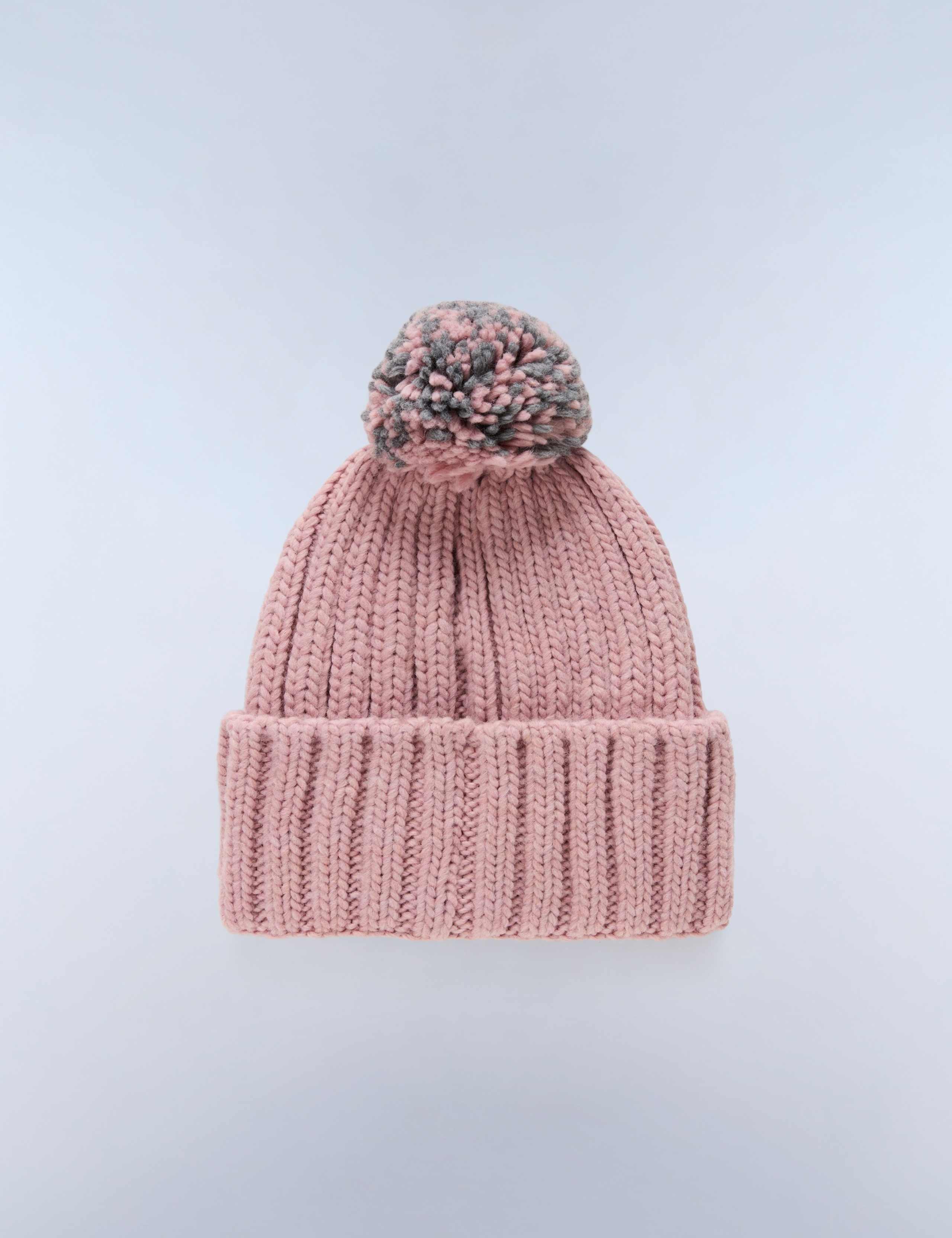 Rib Turn Up Beanie Hat with Wool 2 of 3