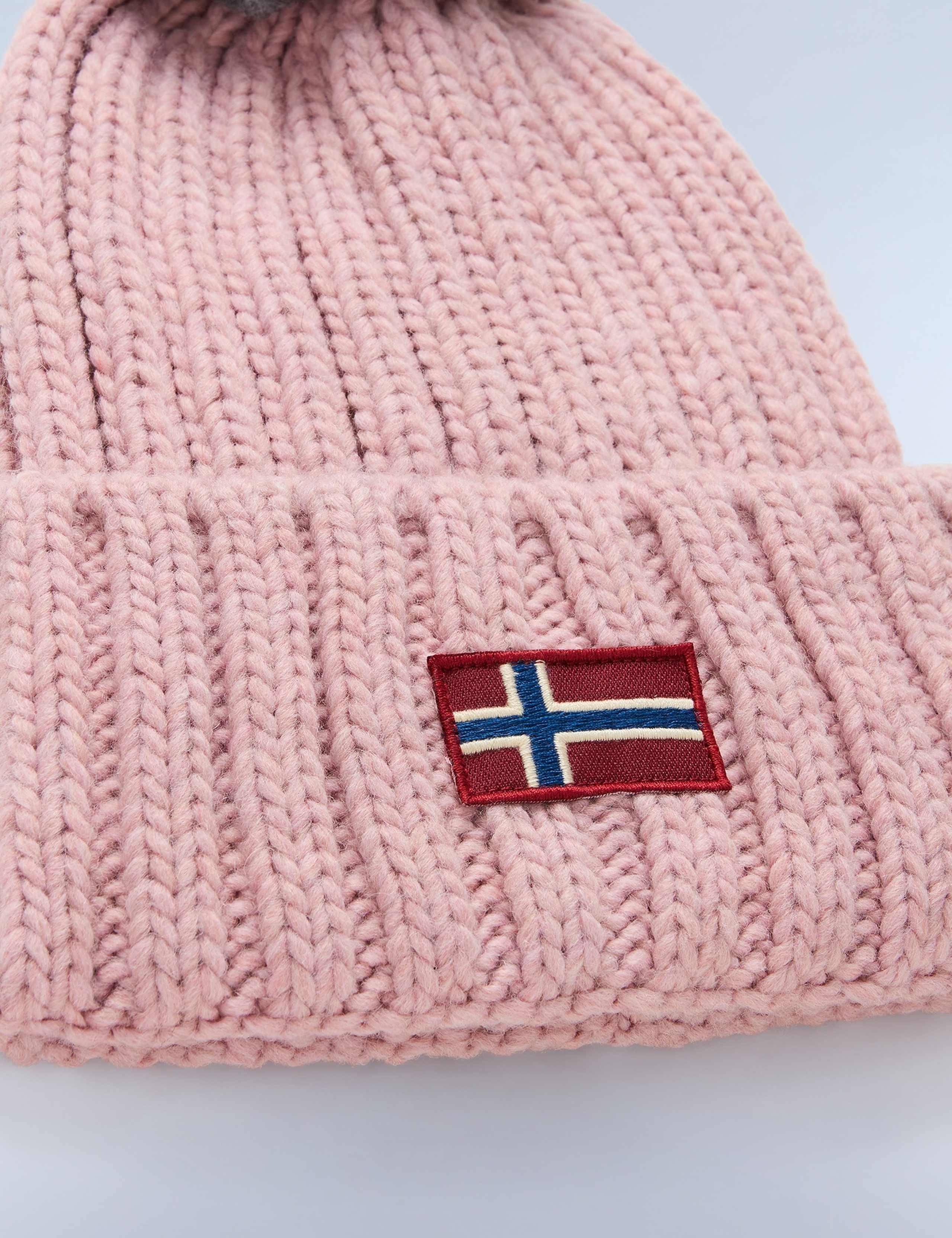 Rib Turn Up Beanie Hat with Wool 3 of 3