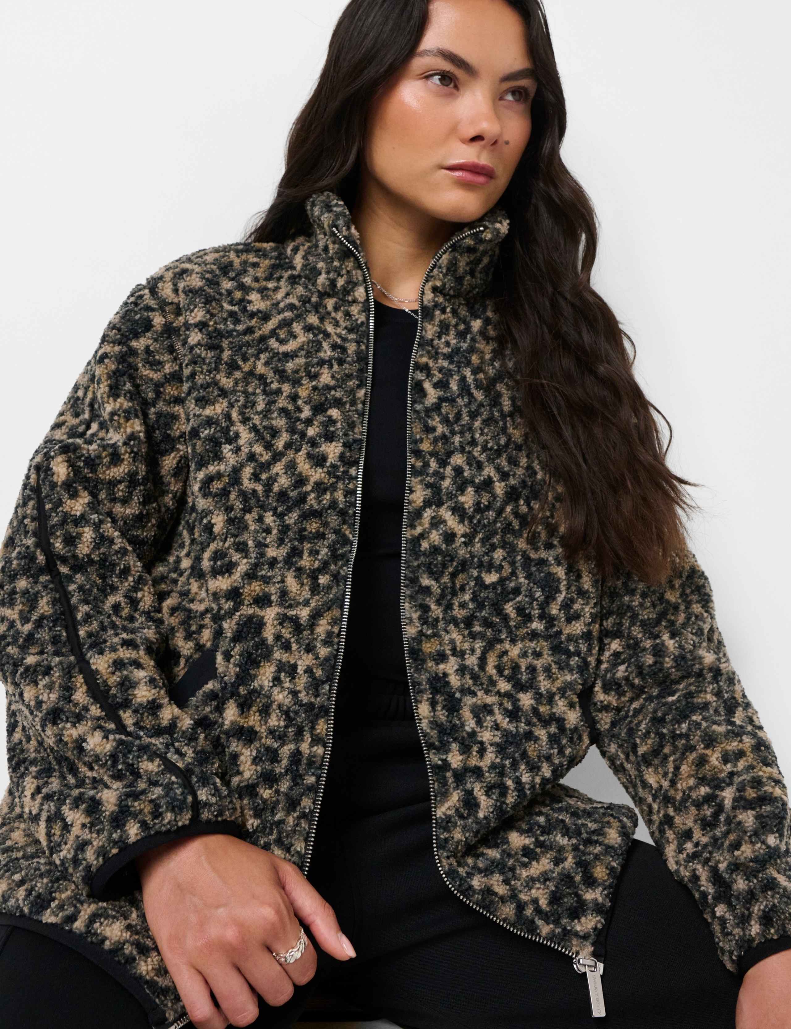 Fleece Printed Zip Up Jacket 5 of 8