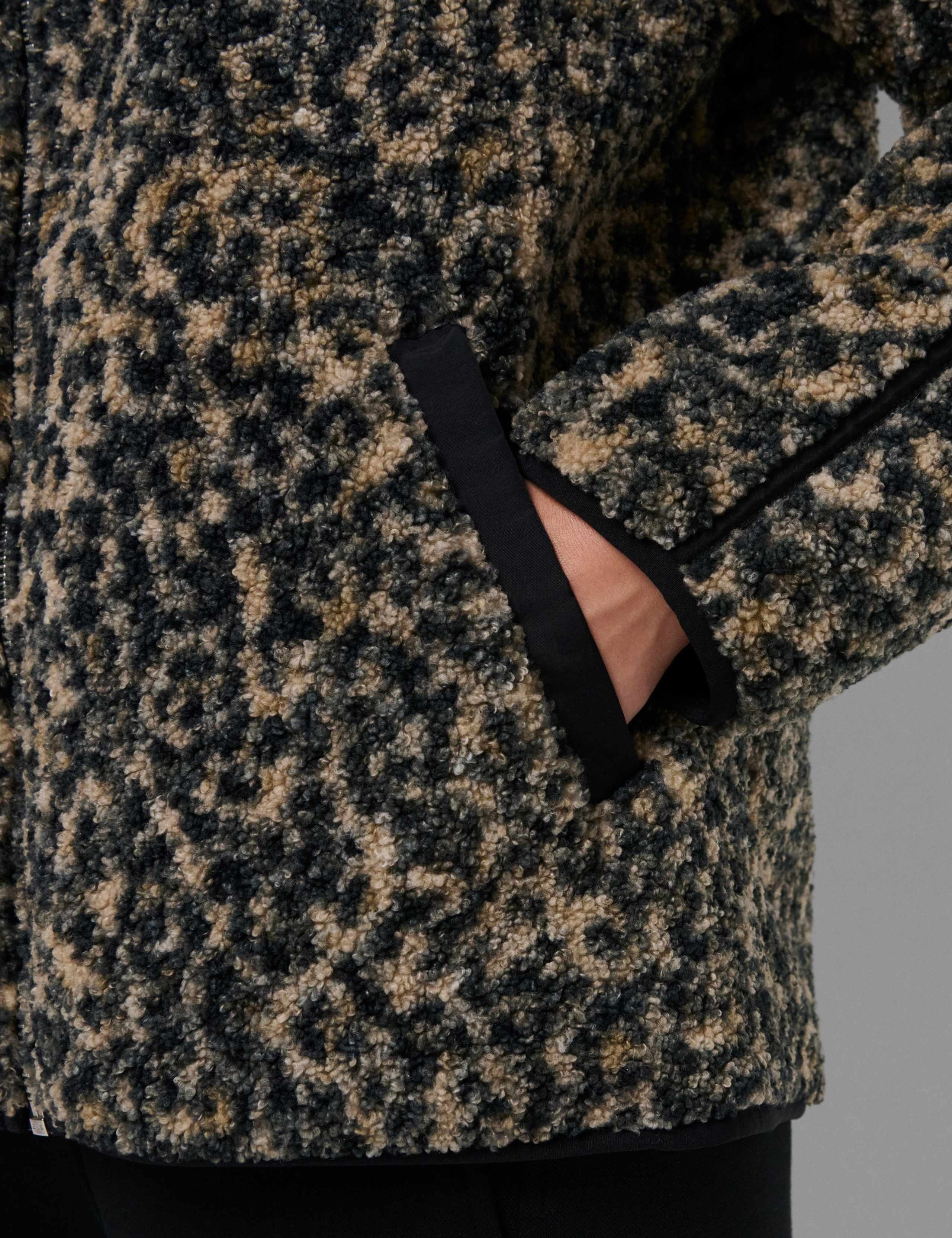 Fleece Printed Zip Up Jacket 7 of 8