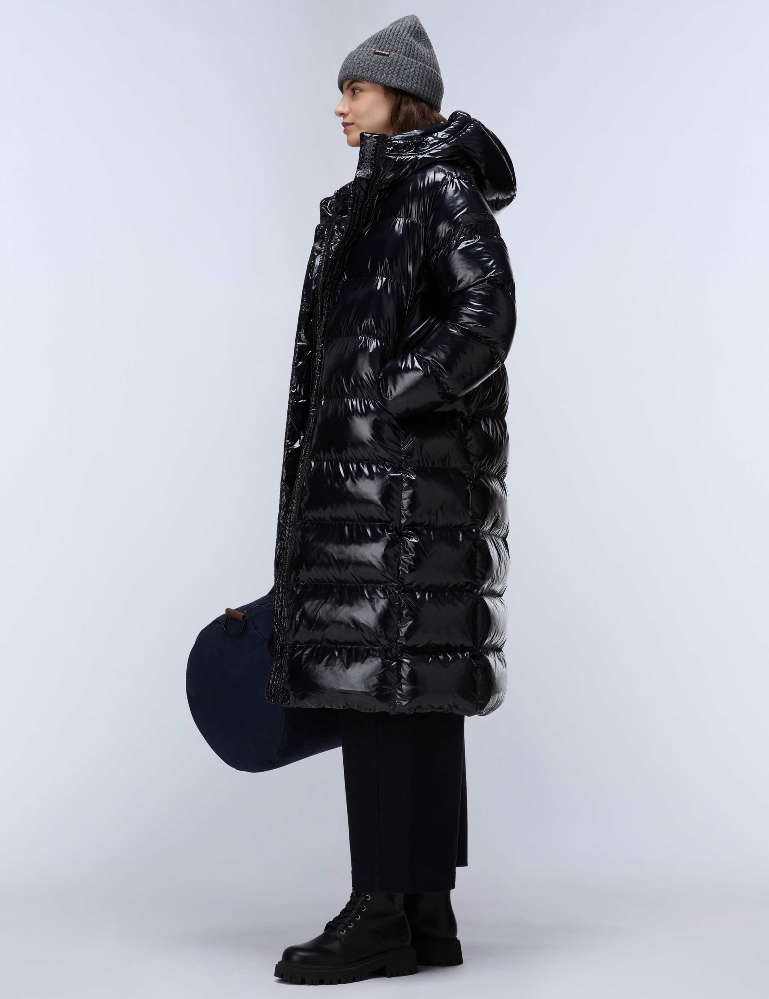Glane High Shine Hooded Longline Puffer Coat 3 of 6