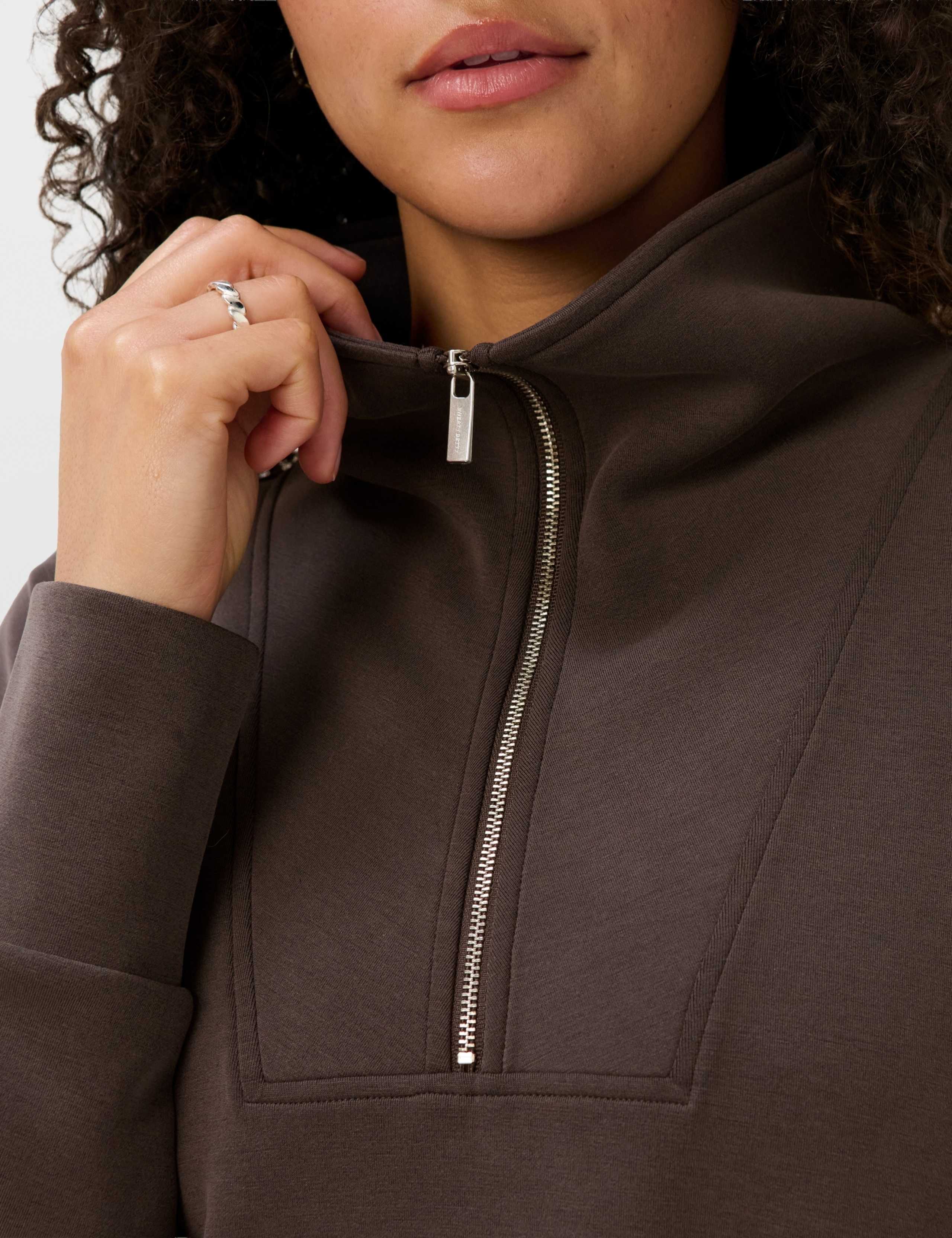 Sand Wash Half Zip Crop Sweatshirt 5 of 7