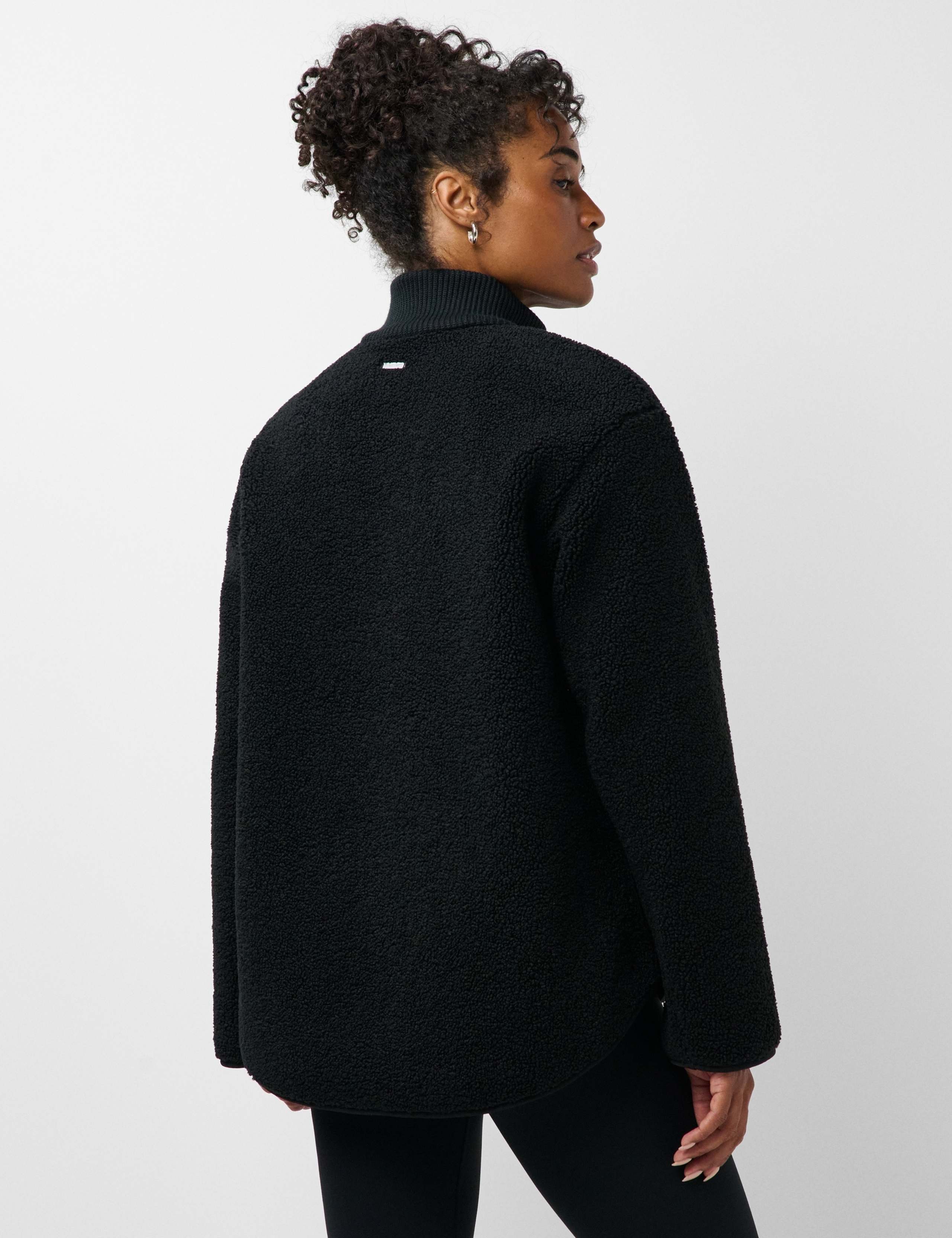 Plush Half Zip Funnel Neck Fleece Jacket 4 of 7