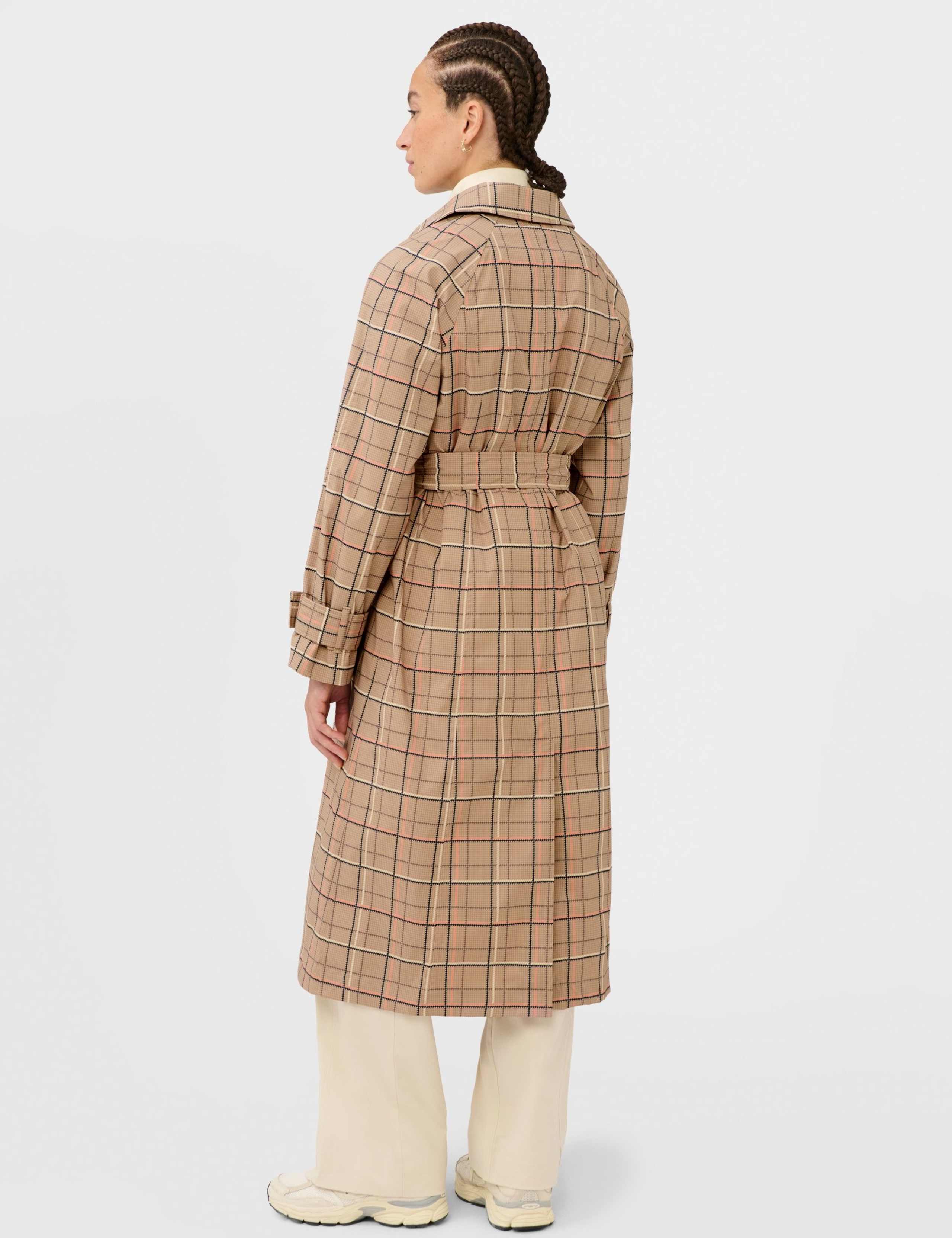 Checked Tie Fastening Trench Coat 3 of 9