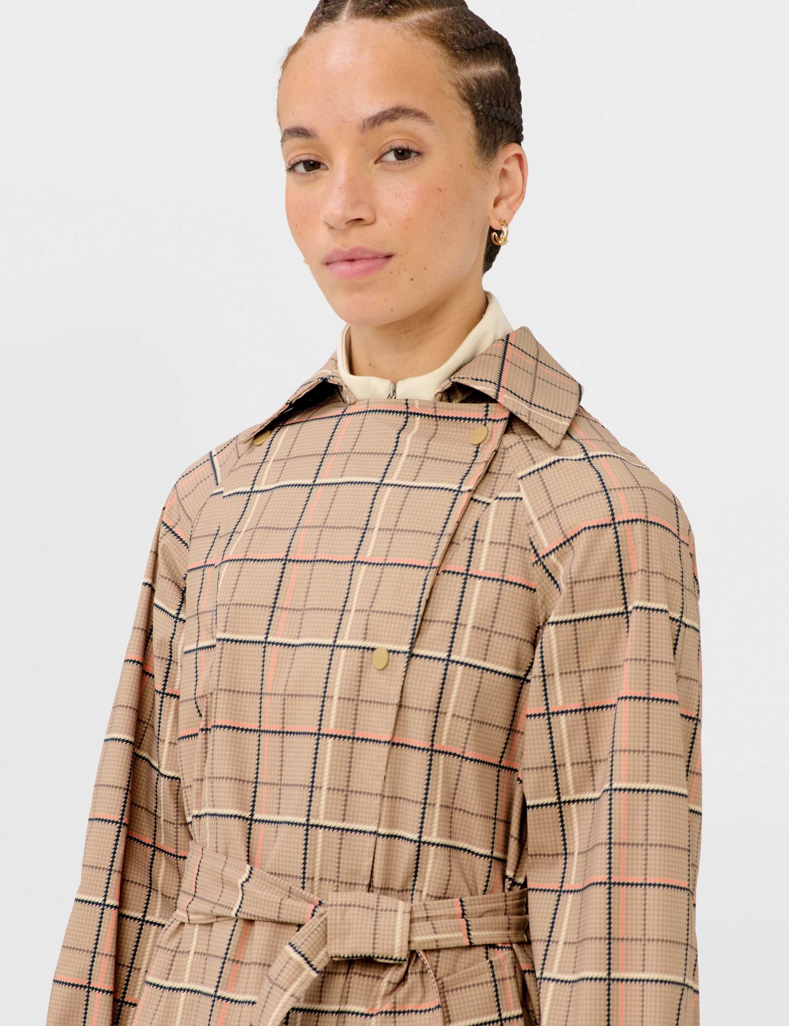 Checked Tie Fastening Trench Coat 5 of 9