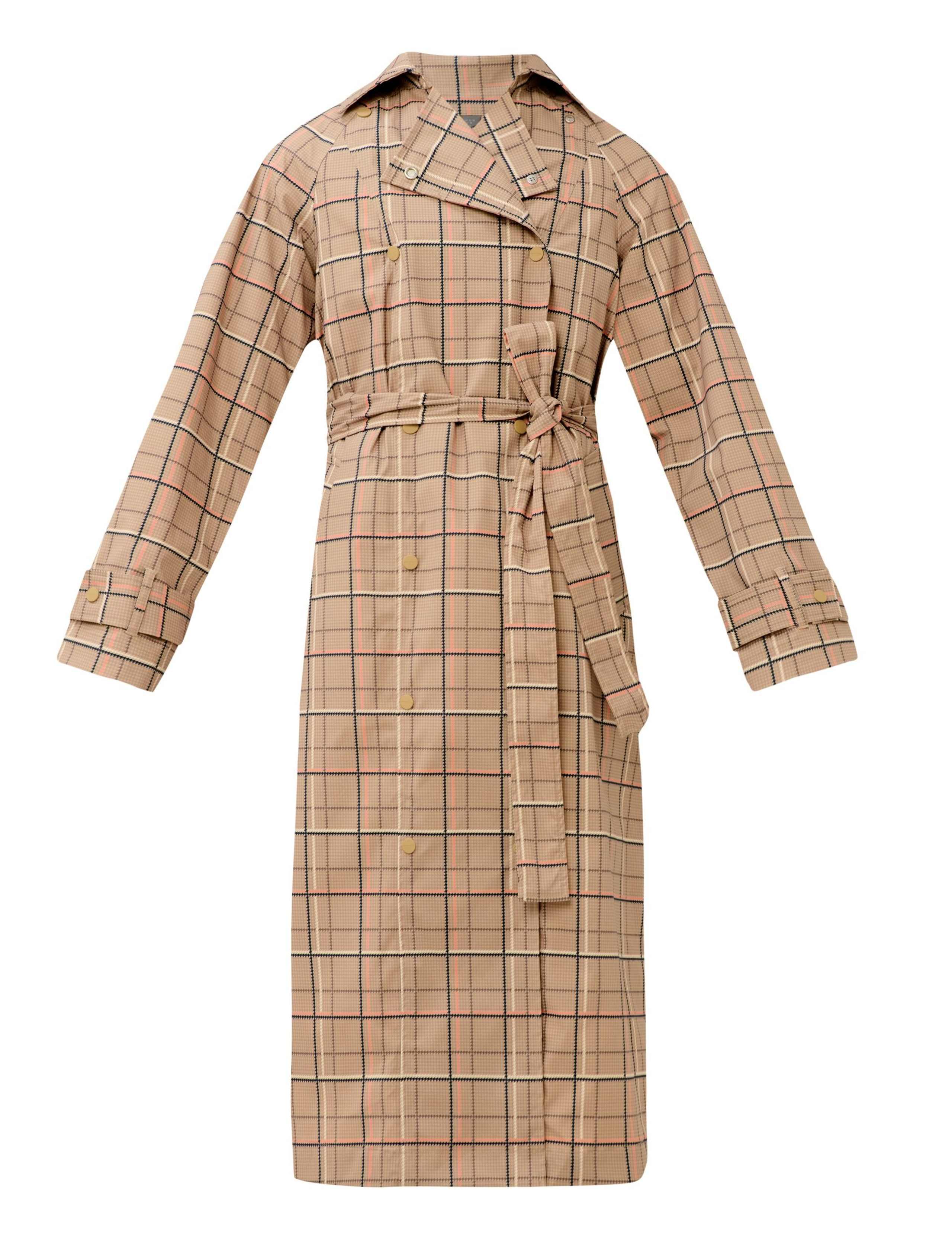 Checked Tie Fastening Trench Coat 2 of 9