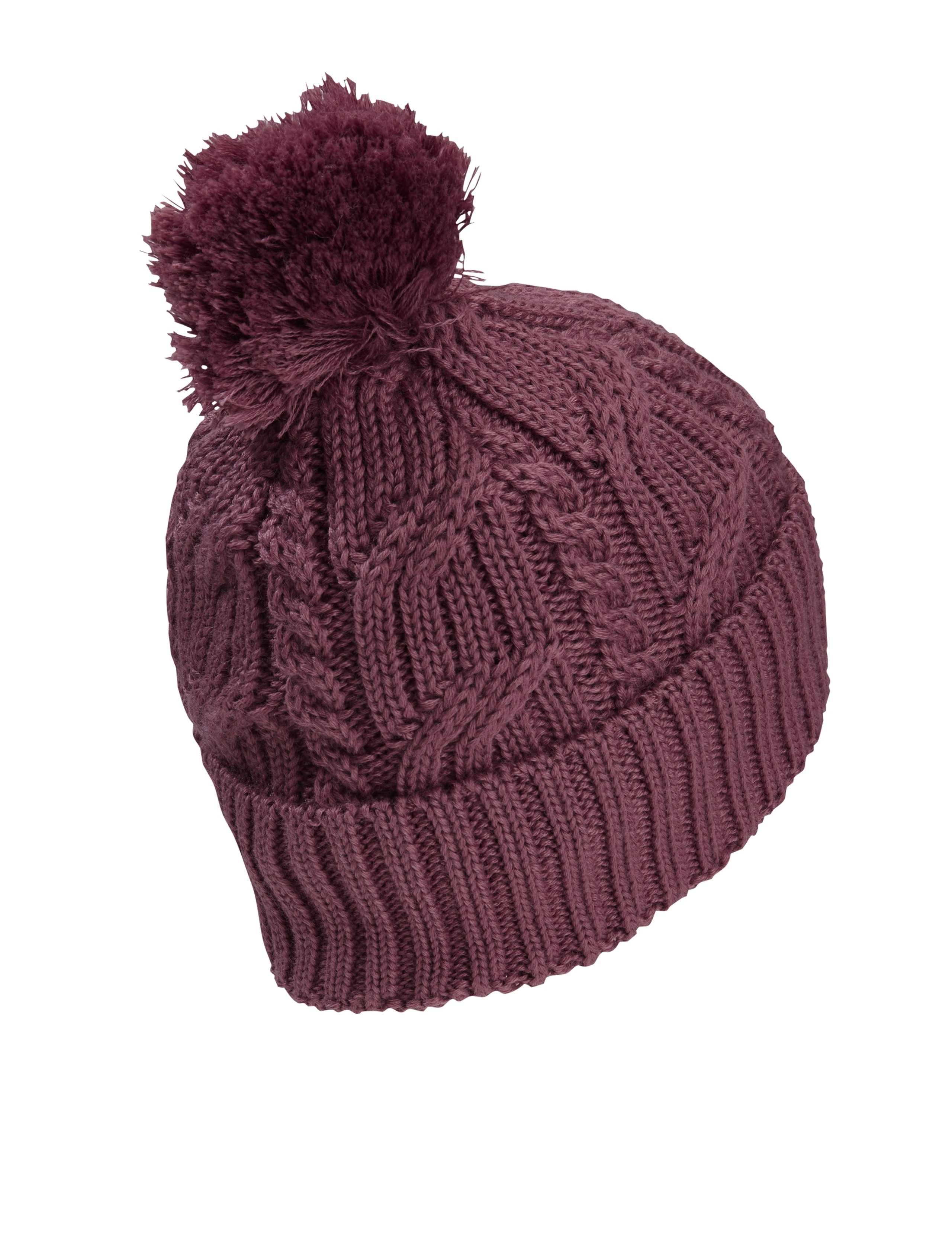 Knitted Bobble Beanie Hat With Pompom 2 of 3