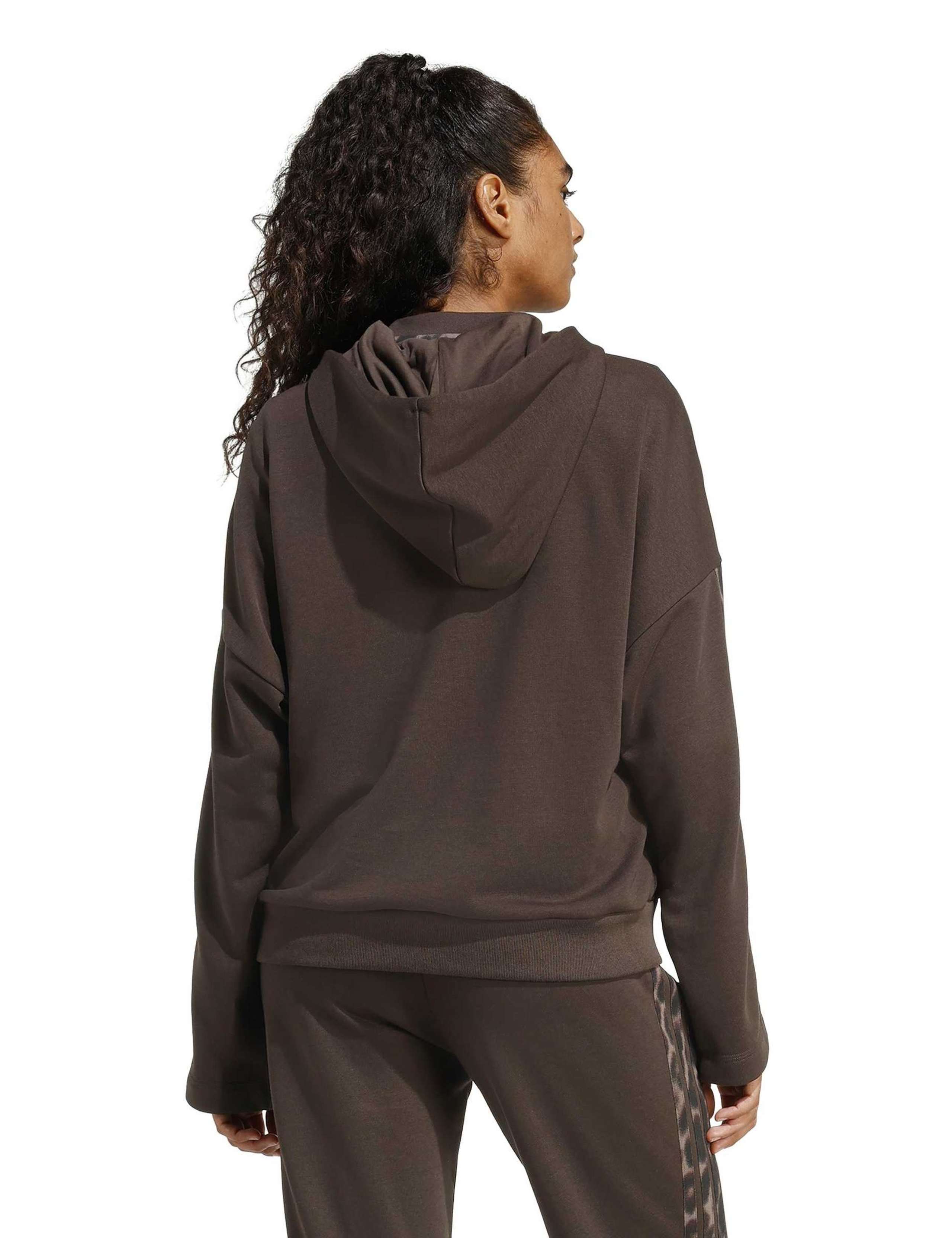 Leopard Print Sleeve Terry Relaxed Hoodie 4 of 6