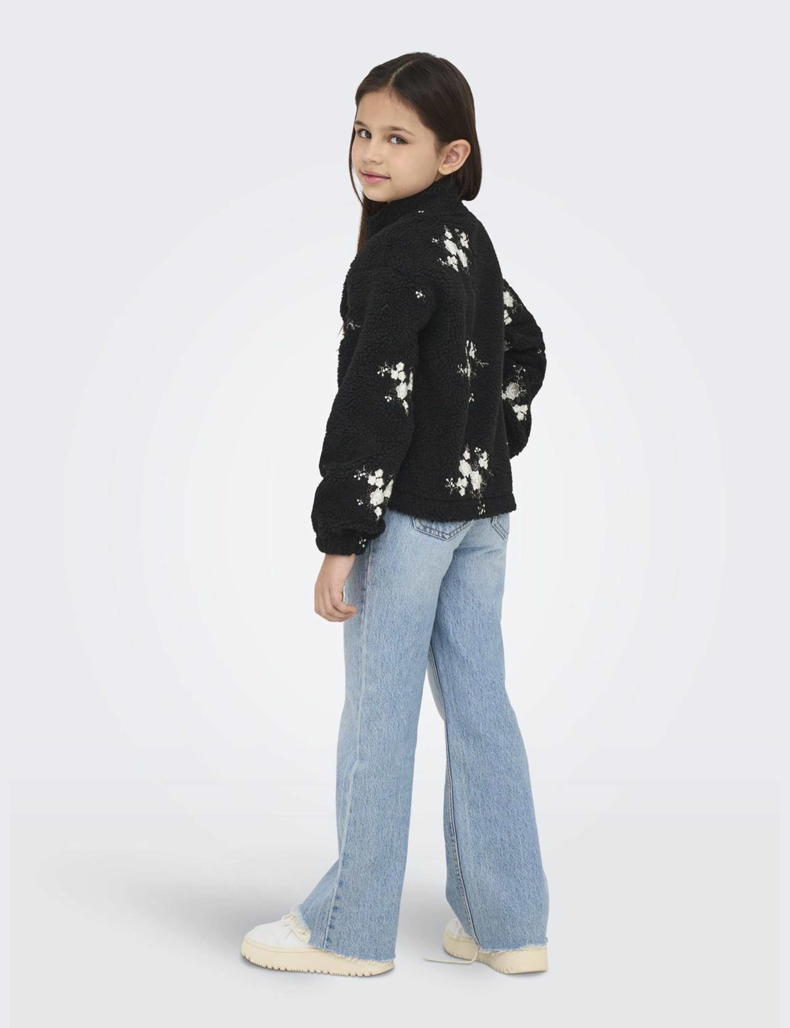 Borg Fleece Embroidered Floral Jacket (7-14 Yrs) 5 of 8