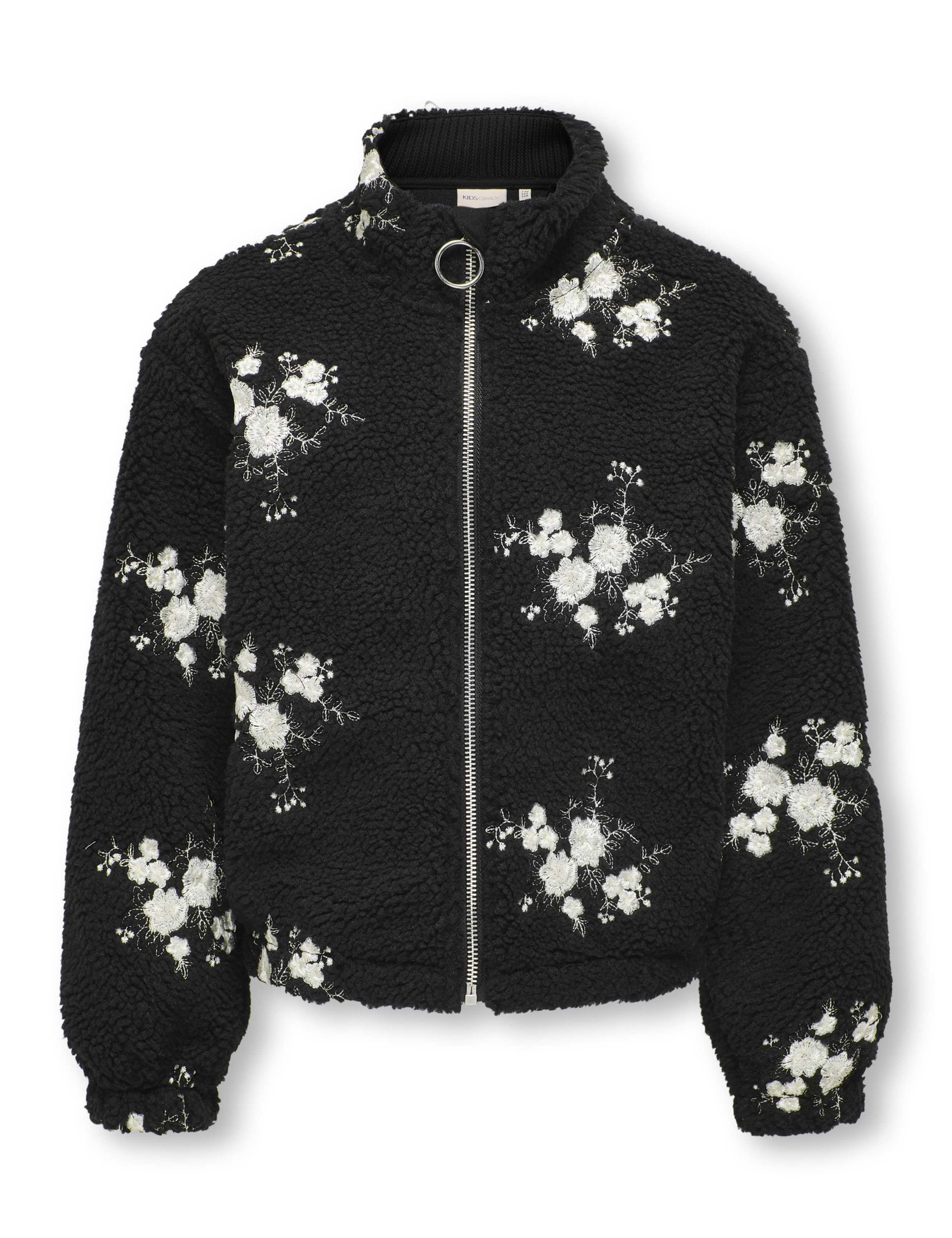 Borg Fleece Embroidered Floral Jacket (7-14 Yrs) 2 of 8
