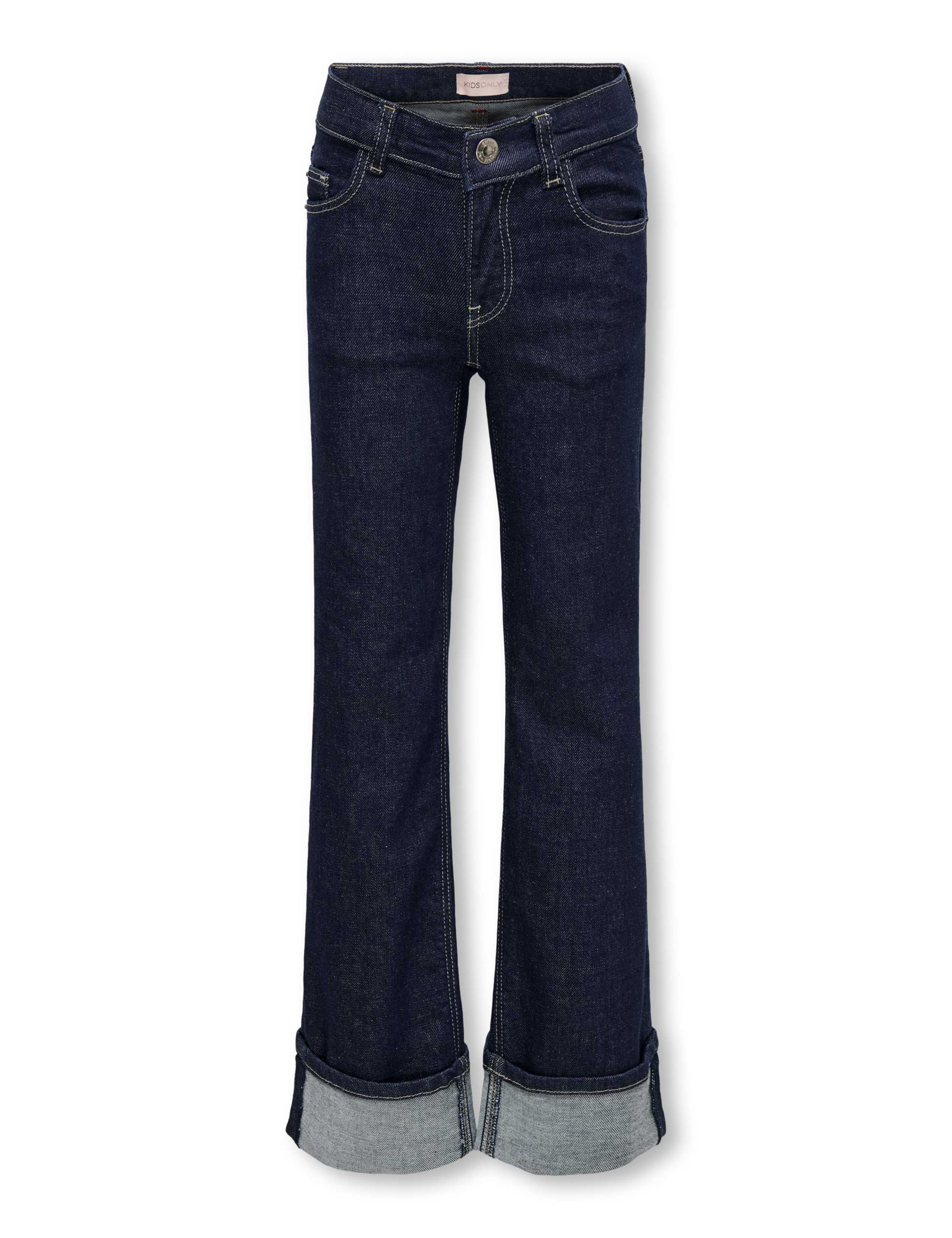 Wide Leg Fold-Up Jeans (8-14 Yrs) 2 of 4