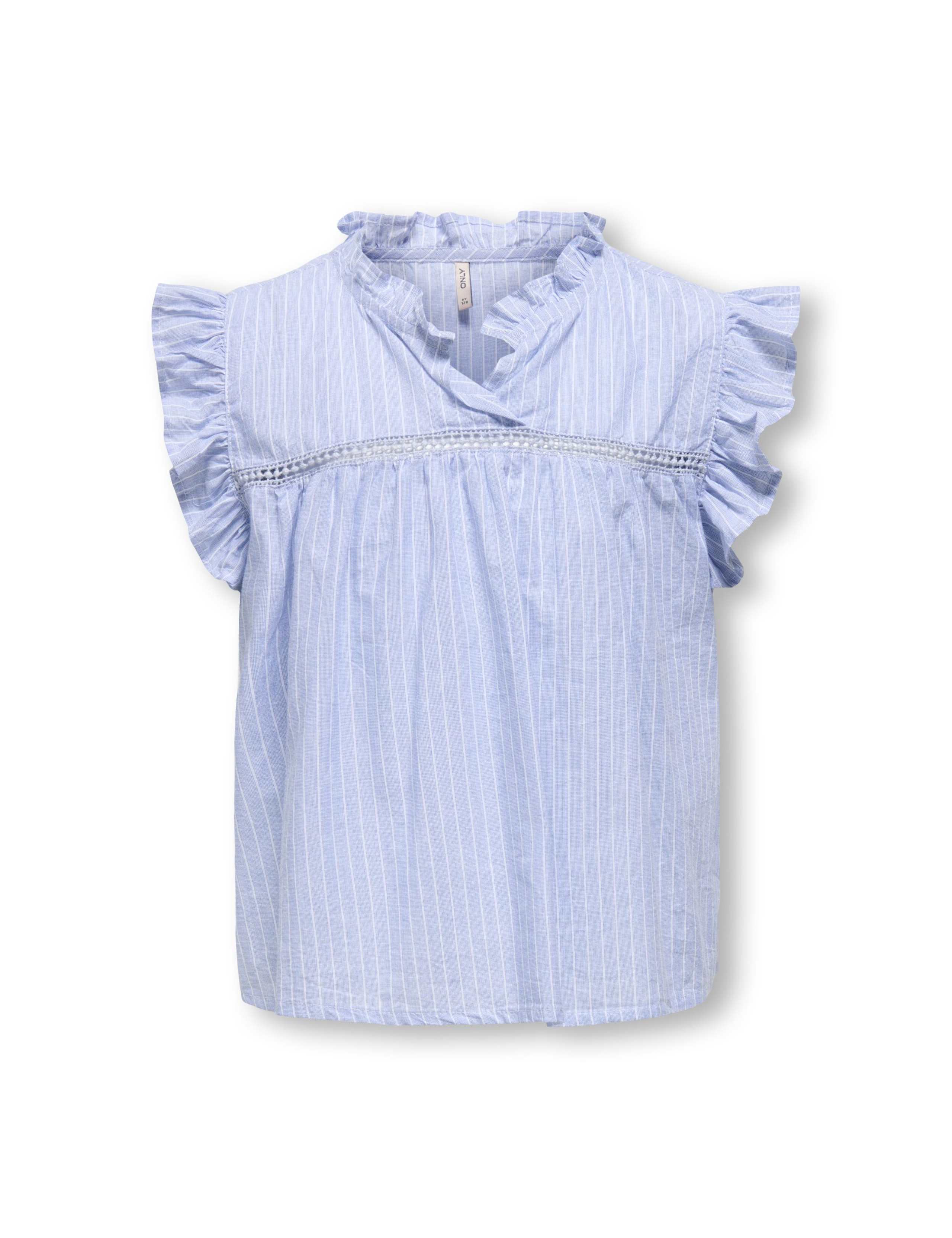 Pure Cotton Striped Ruffle Detail Top (8-14 Yrs) 2 of 4