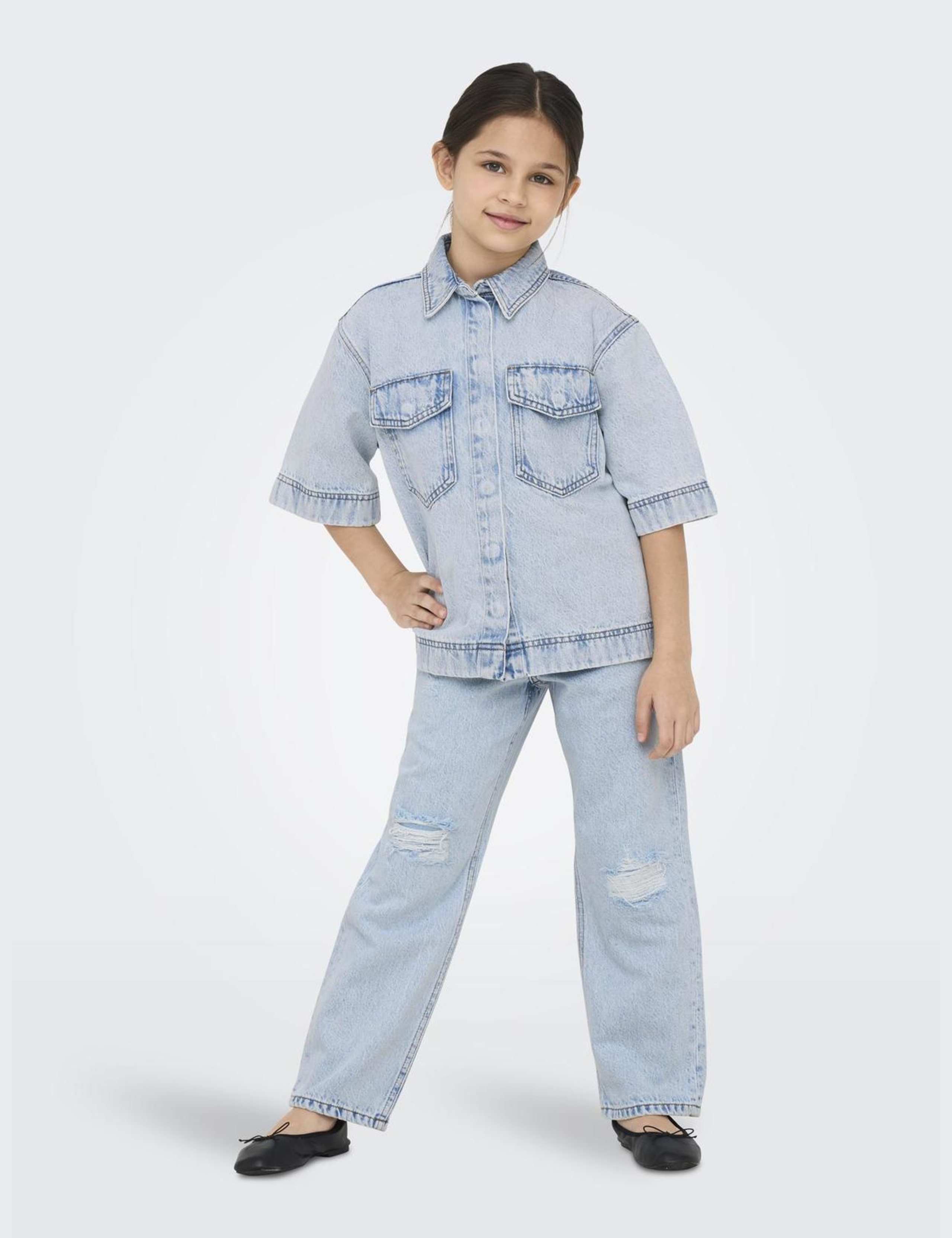 Pure Cotton Denim Denim Oversized Shirt (8-14 Yrs) 3 of 7