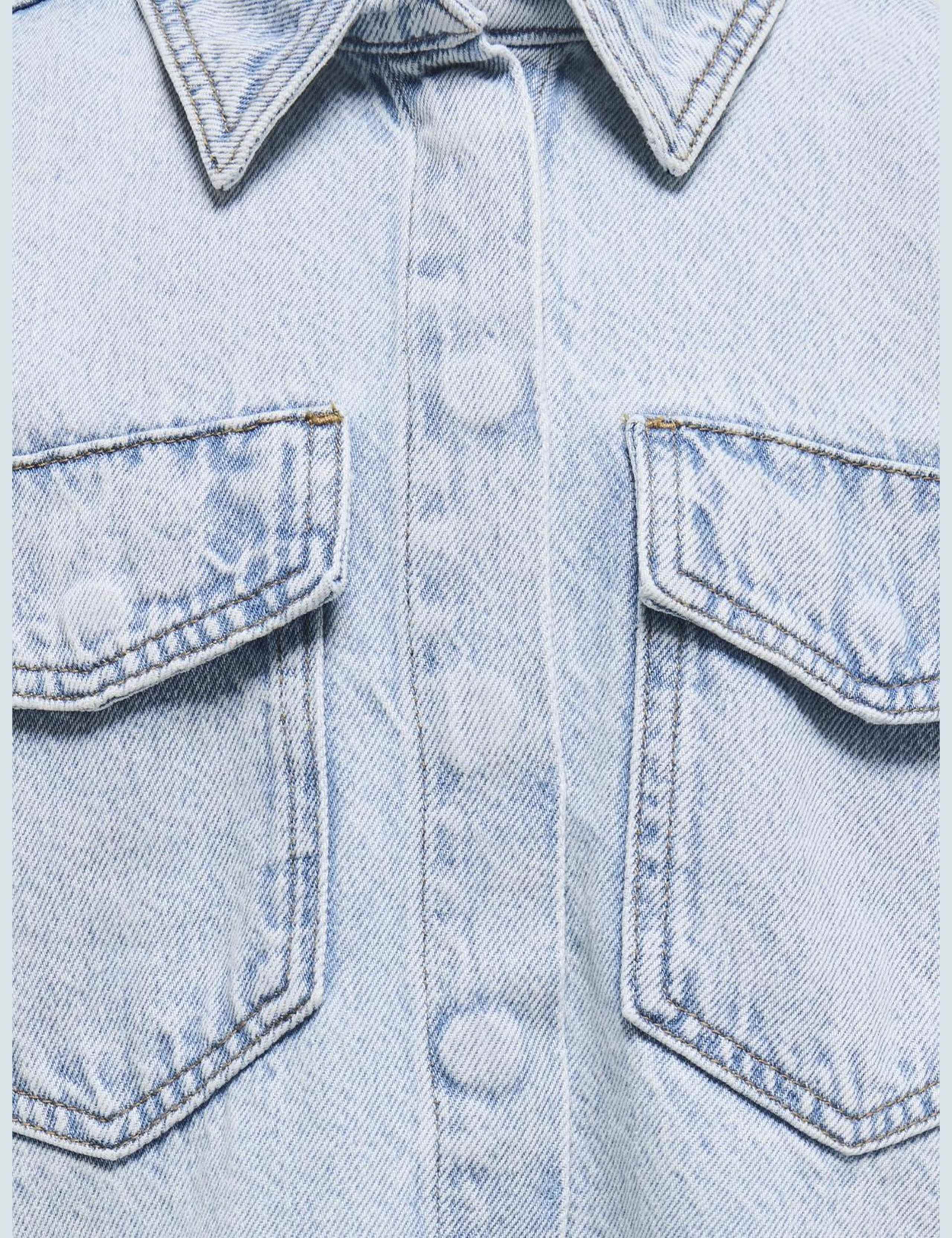 Pure Cotton Denim Denim Oversized Shirt (8-14 Yrs) 7 of 7