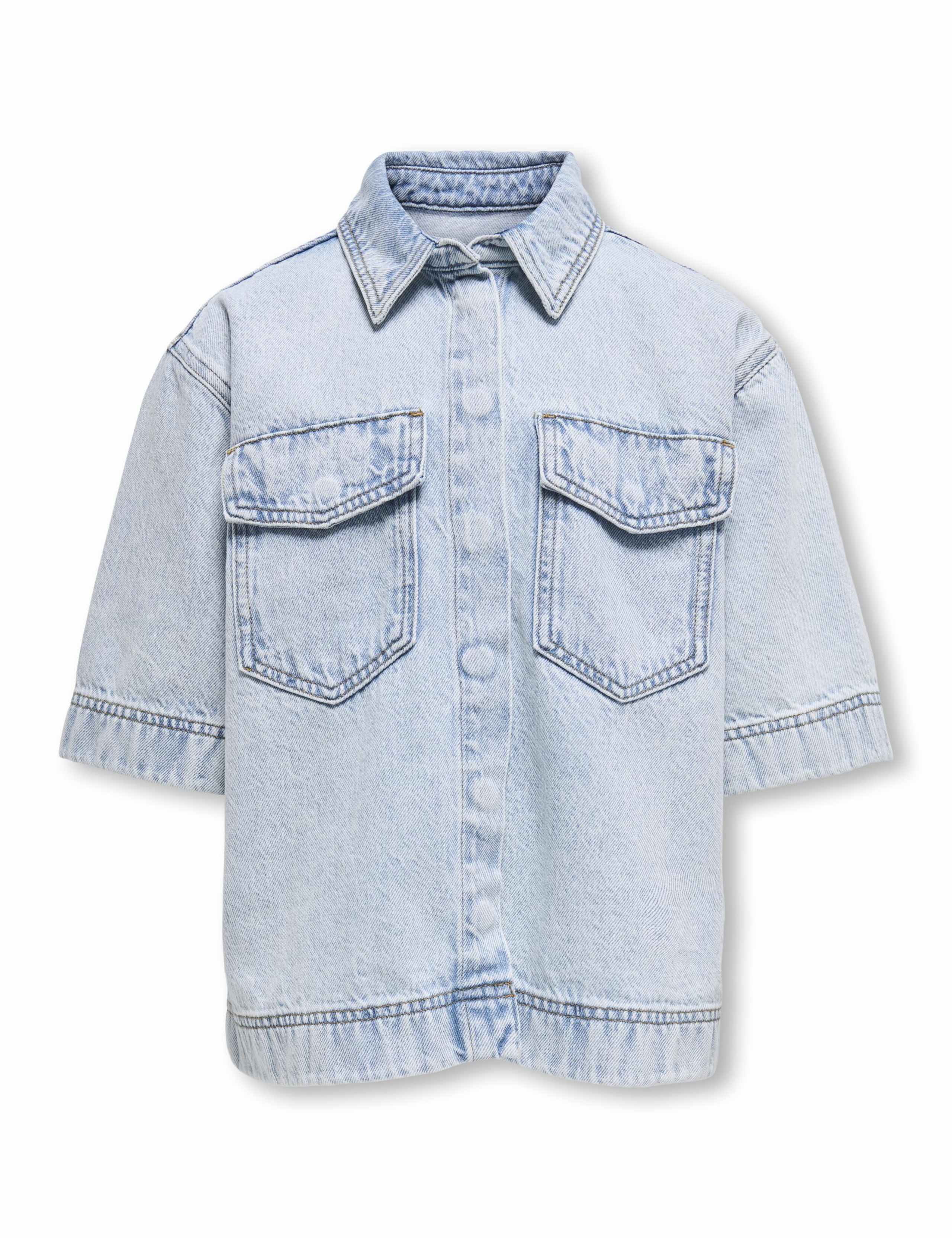 Pure Cotton Denim Denim Oversized Shirt (8-14 Yrs) 2 of 7
