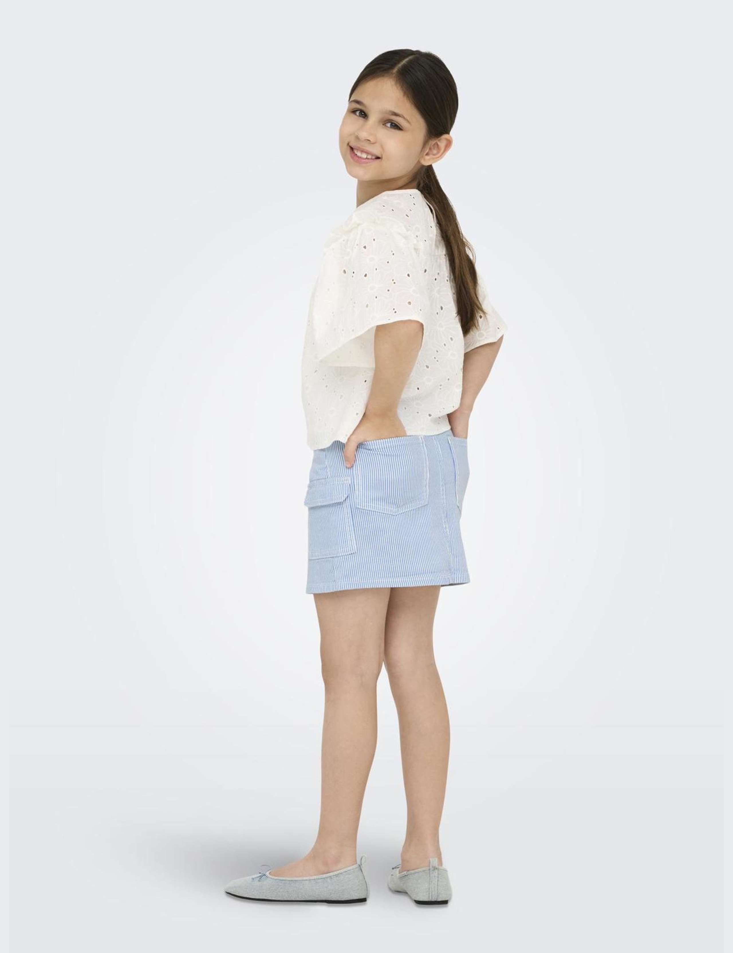 Mini Cotton Rich Striped Cargo Skirt 3 of 4