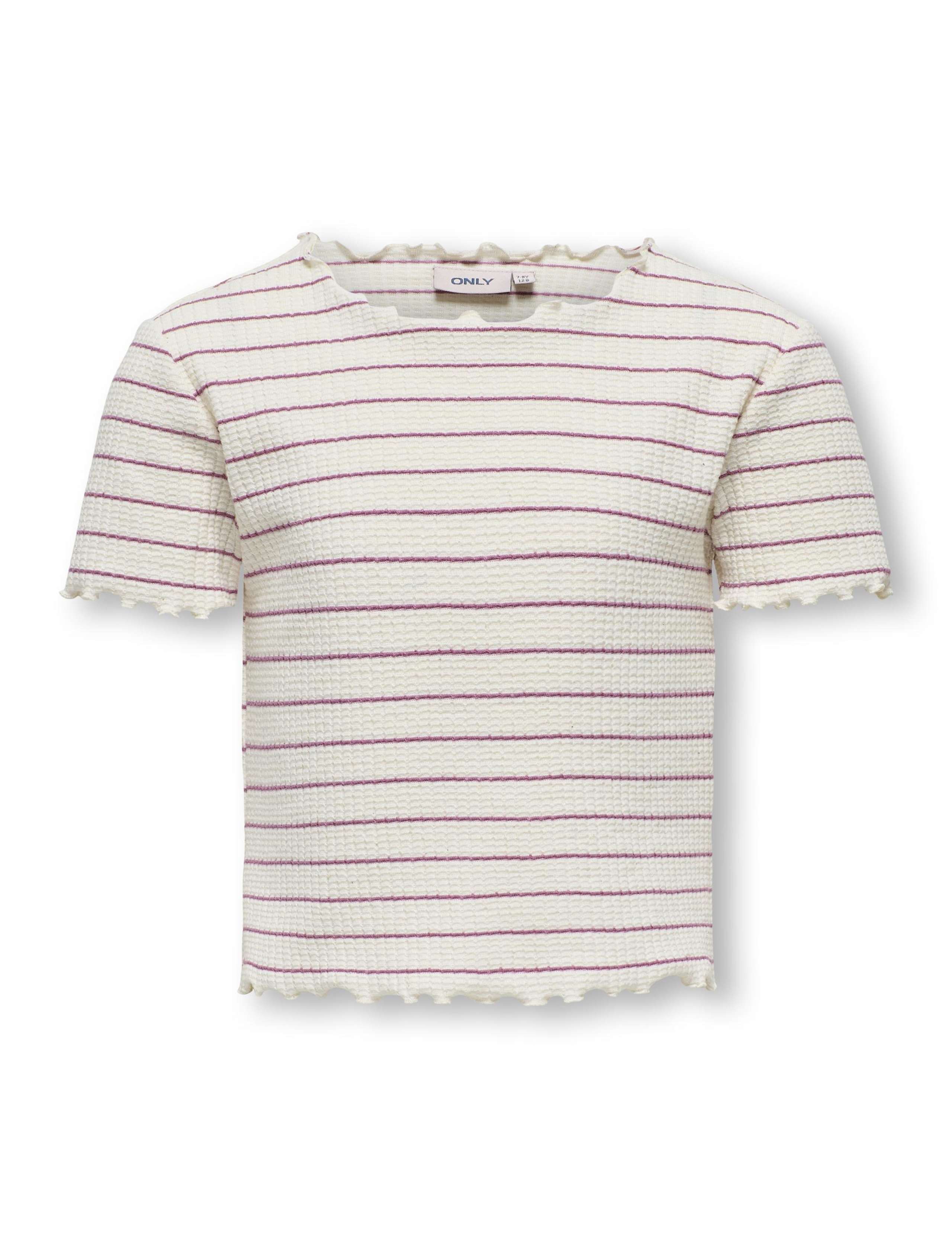 Cotton Blend Striped Cropped T-Shirt (7-14 Yrs) 2 of 5