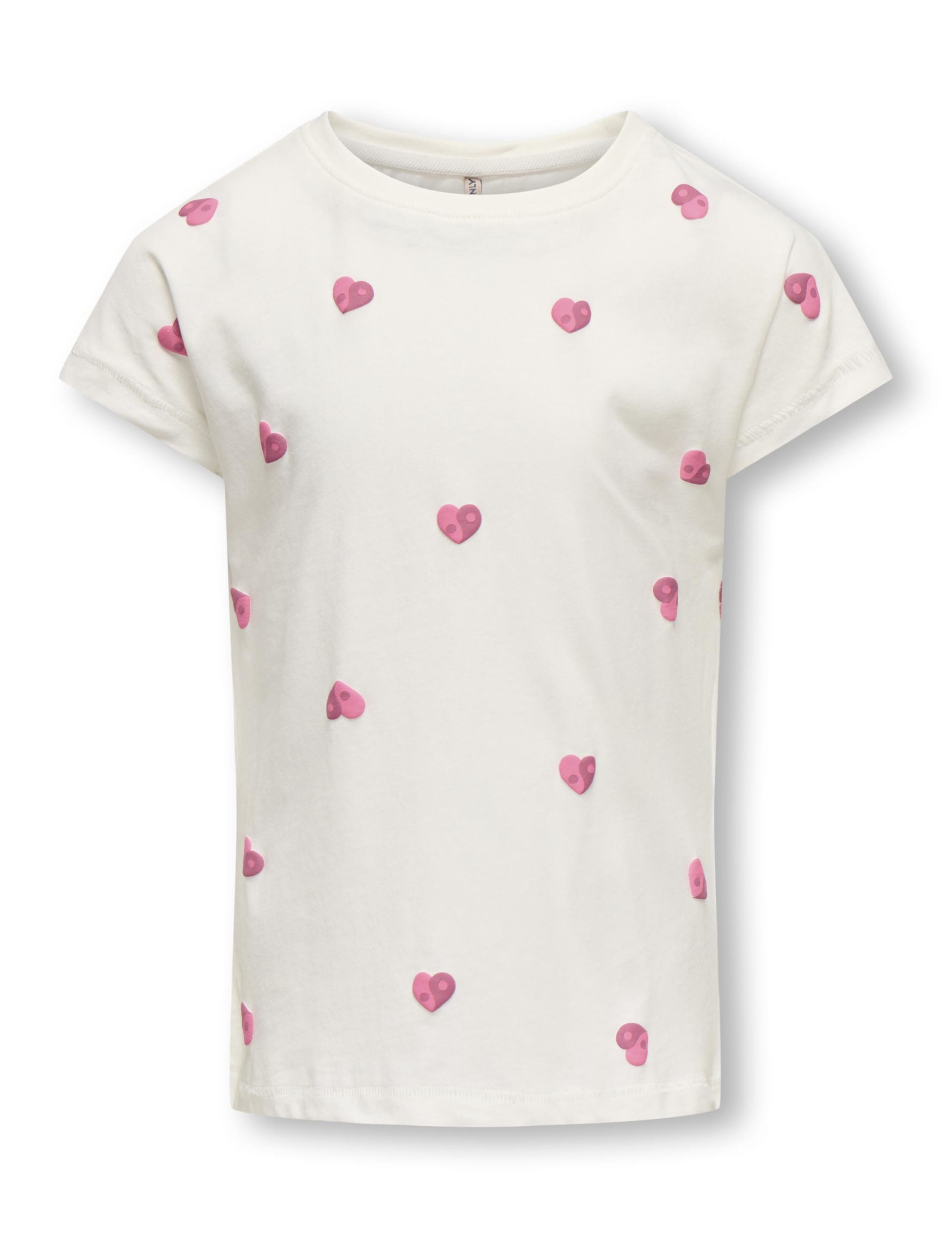 Pure Cotton Hearts Embroidered T-Shirt (7-14 Yrs) 2 of 5