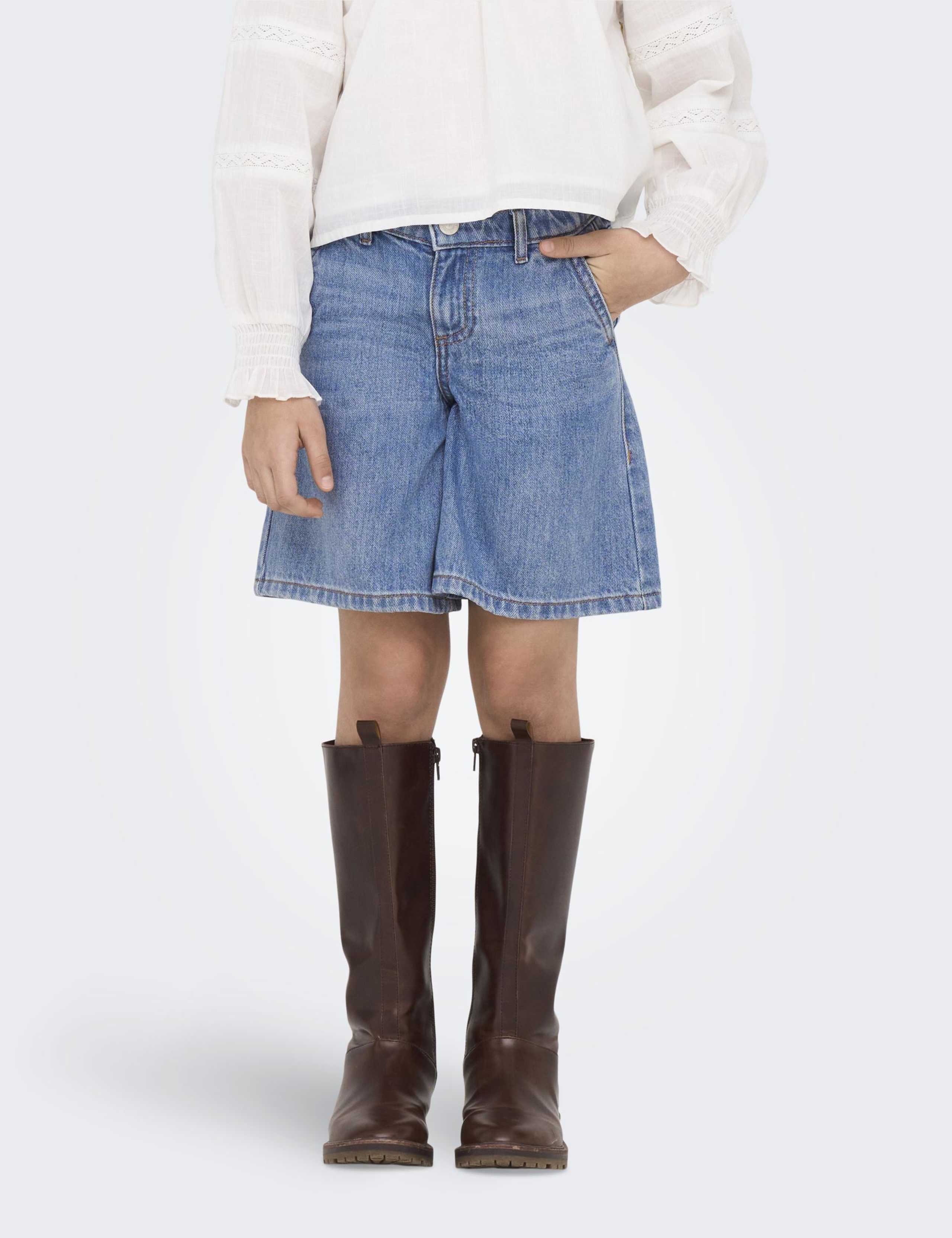 Pure Cotton Wide Leg Denim Shorts (8-14 Yrs) 2 of 4
