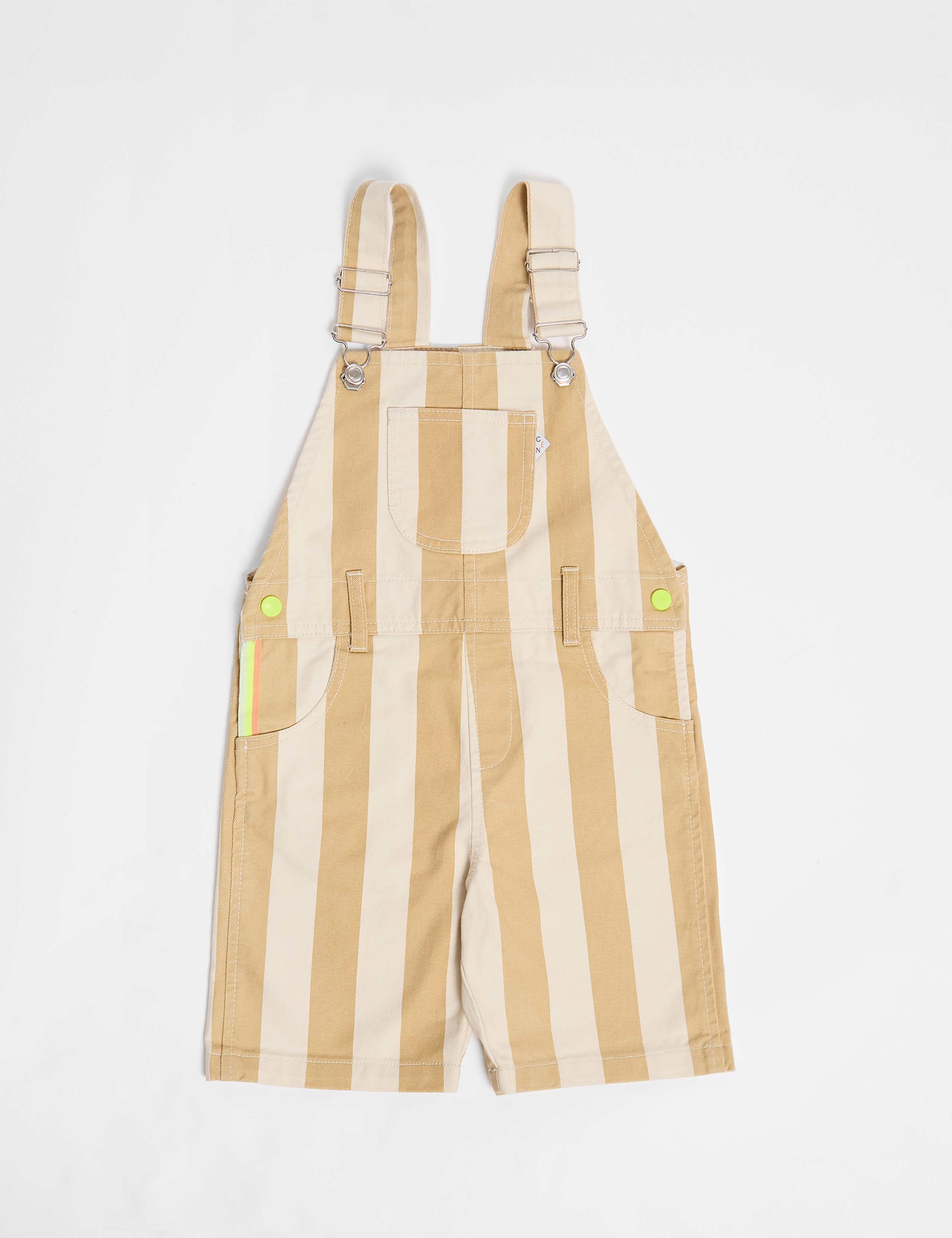 Pure Cotton Striped Dungarees (2-8 Yrs) 2 of 5