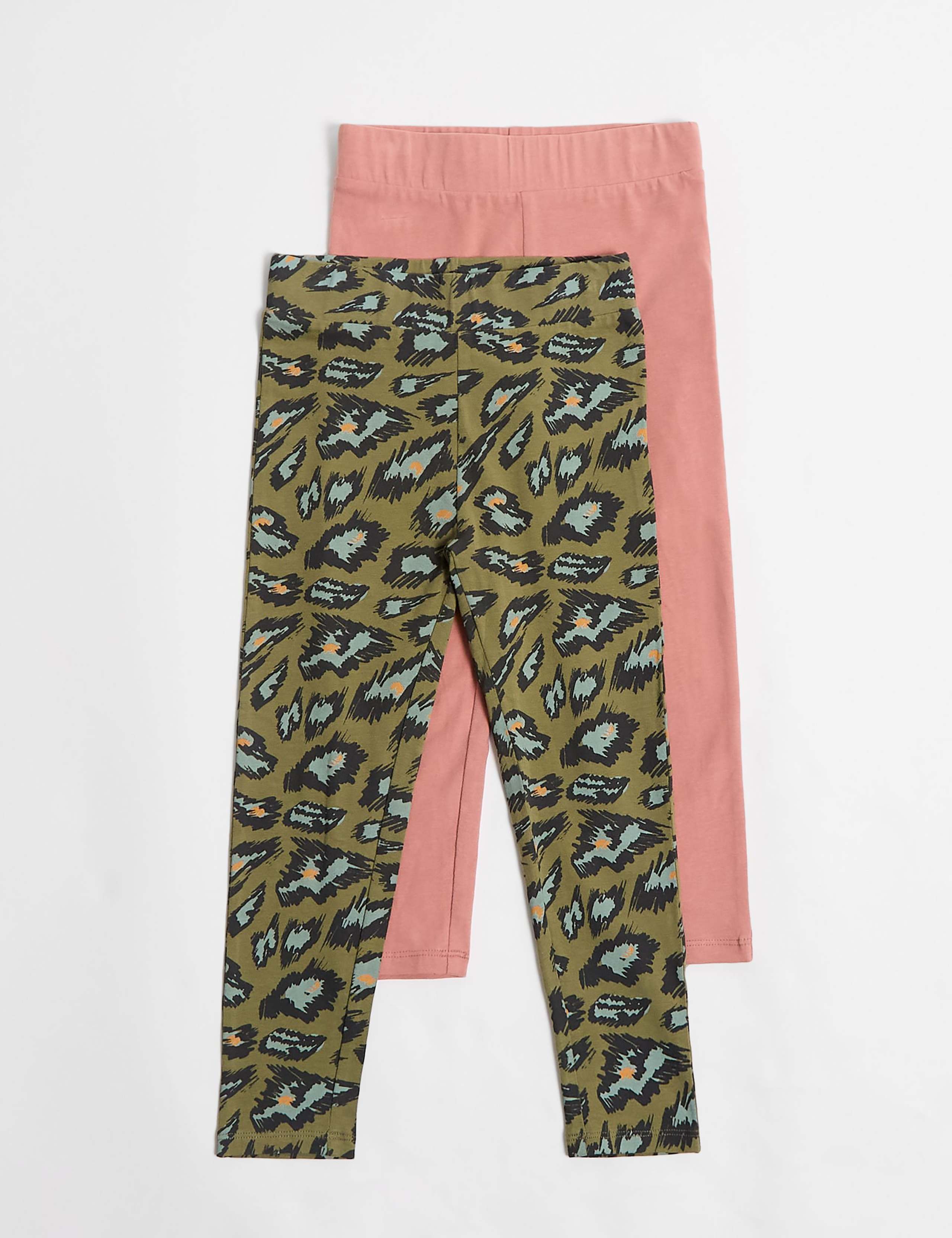 2 Pack Cotton Rich Leggings (2-8 Yrs) 1 of 4