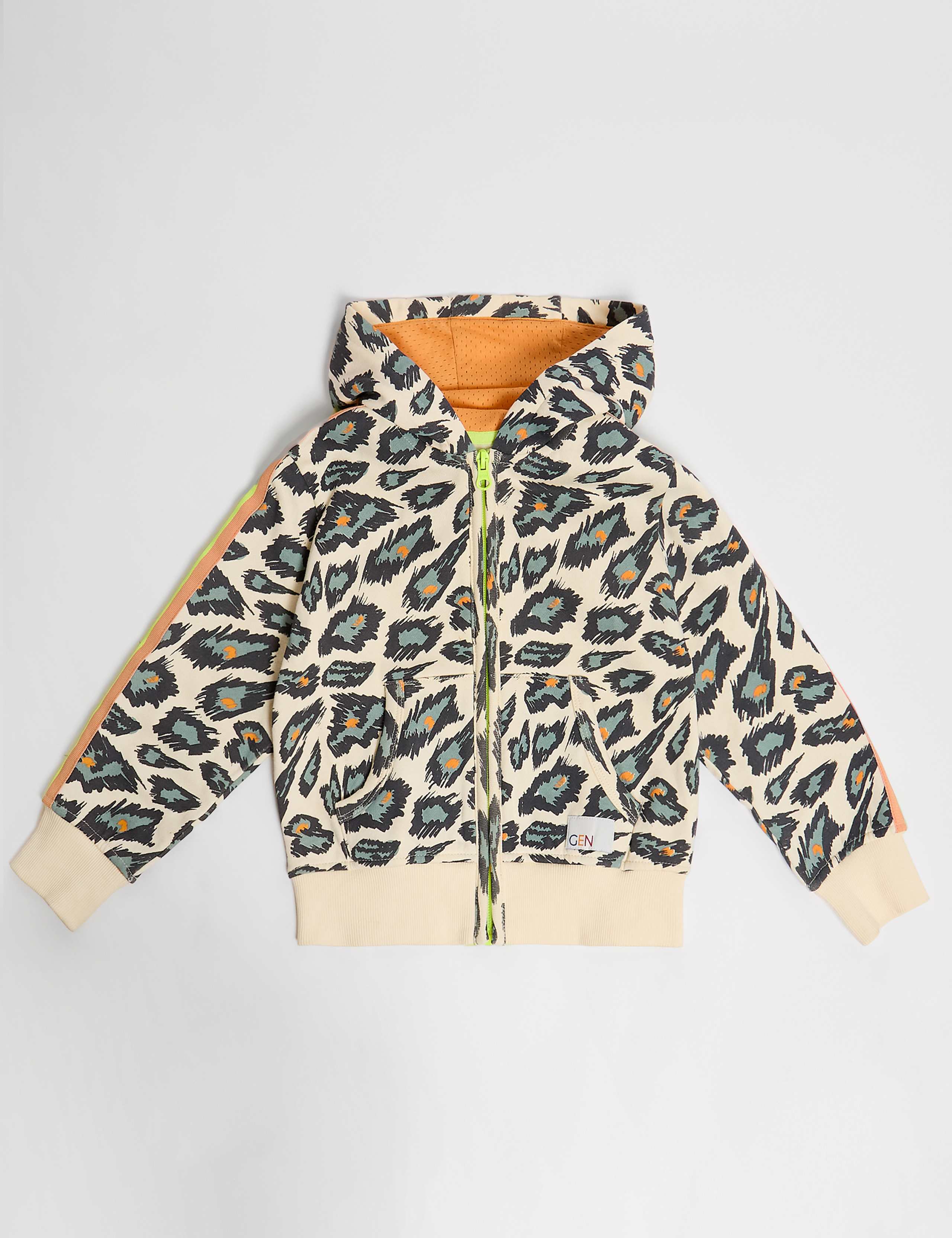 Pure Cotton Printed Oversized Zip Hoodie (2-8 Yrs) 2 of 5