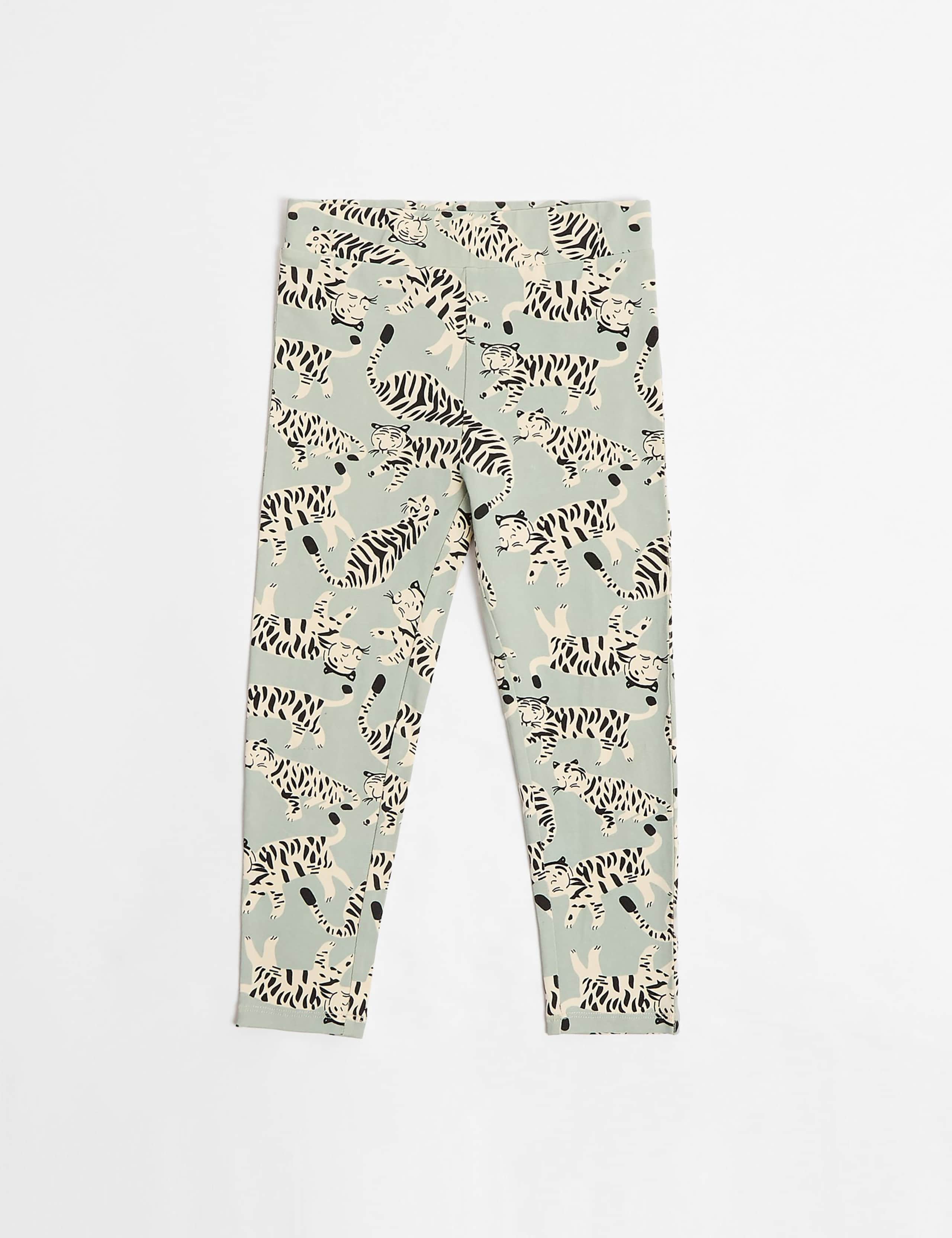 2pk Cotton Rich Tiger Print Leggings (2-8 Yrs) 2 of 4