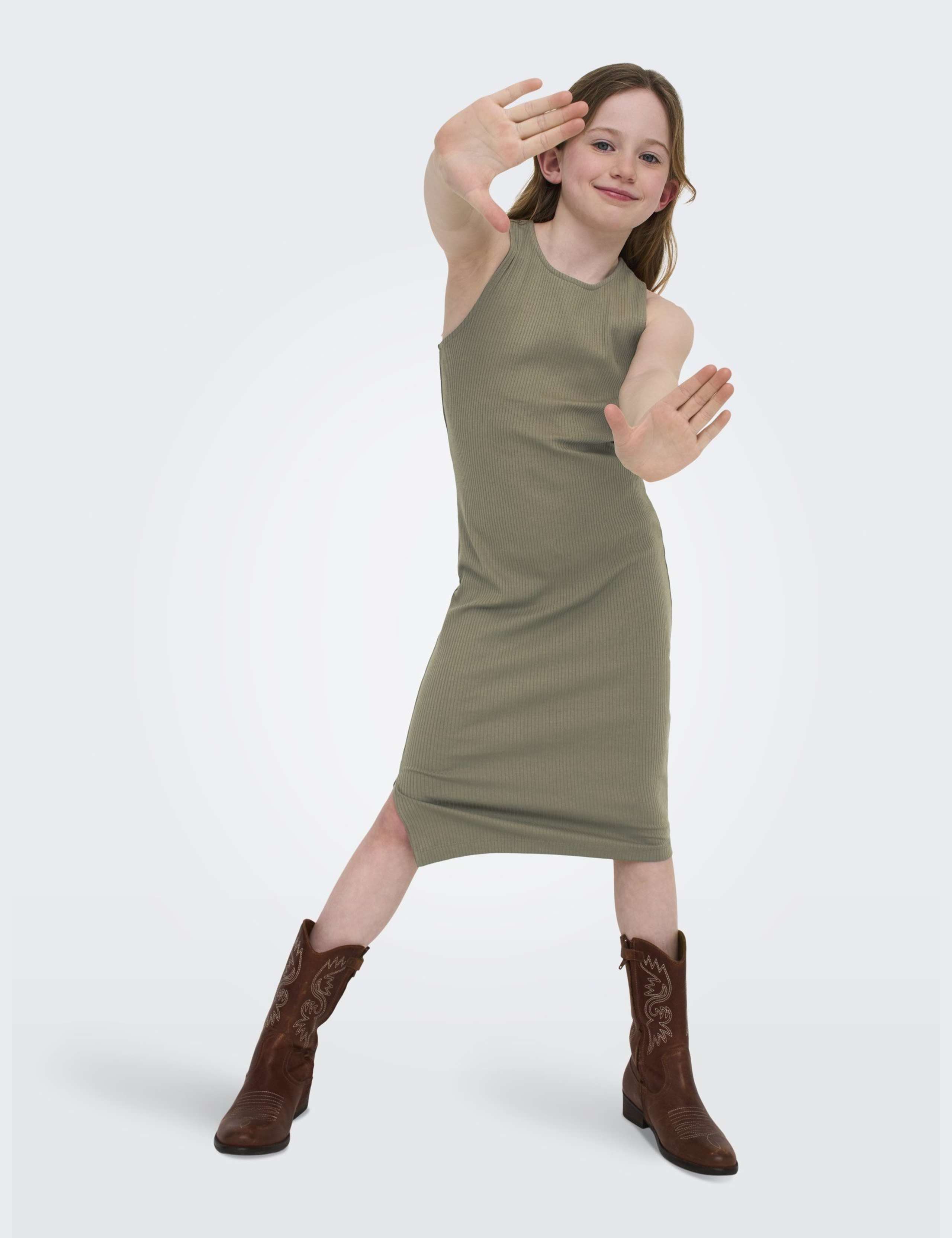 Cotton Rich Ribbed Dress (7-14 Yrs) 4 of 6
