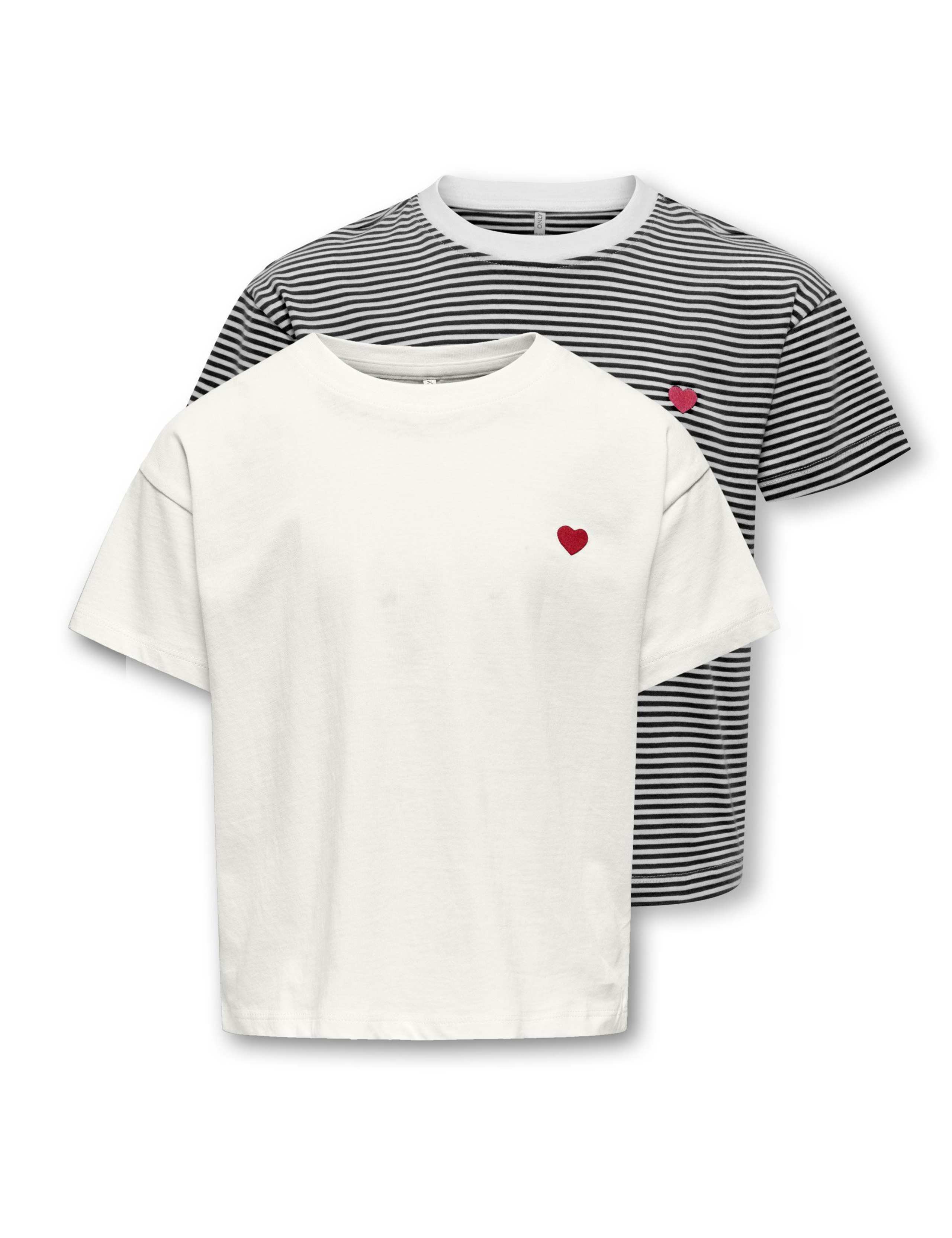 2 Pack Pure Cotton Heart T-Shirts (7-14 Yrs) 1 of 1