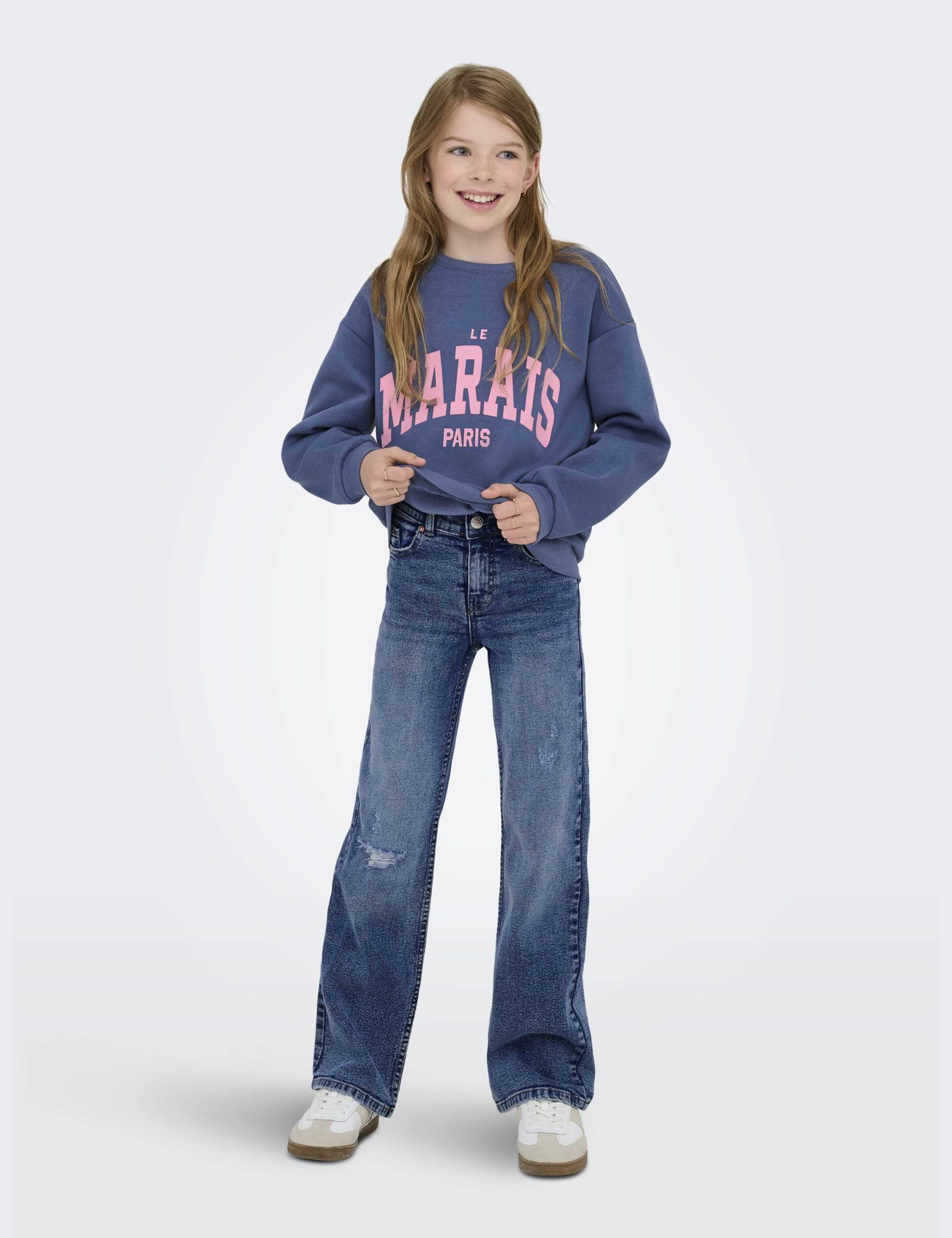 Cotton Rich Wide Leg Jeans (8-14 Yrs) 5 of 5