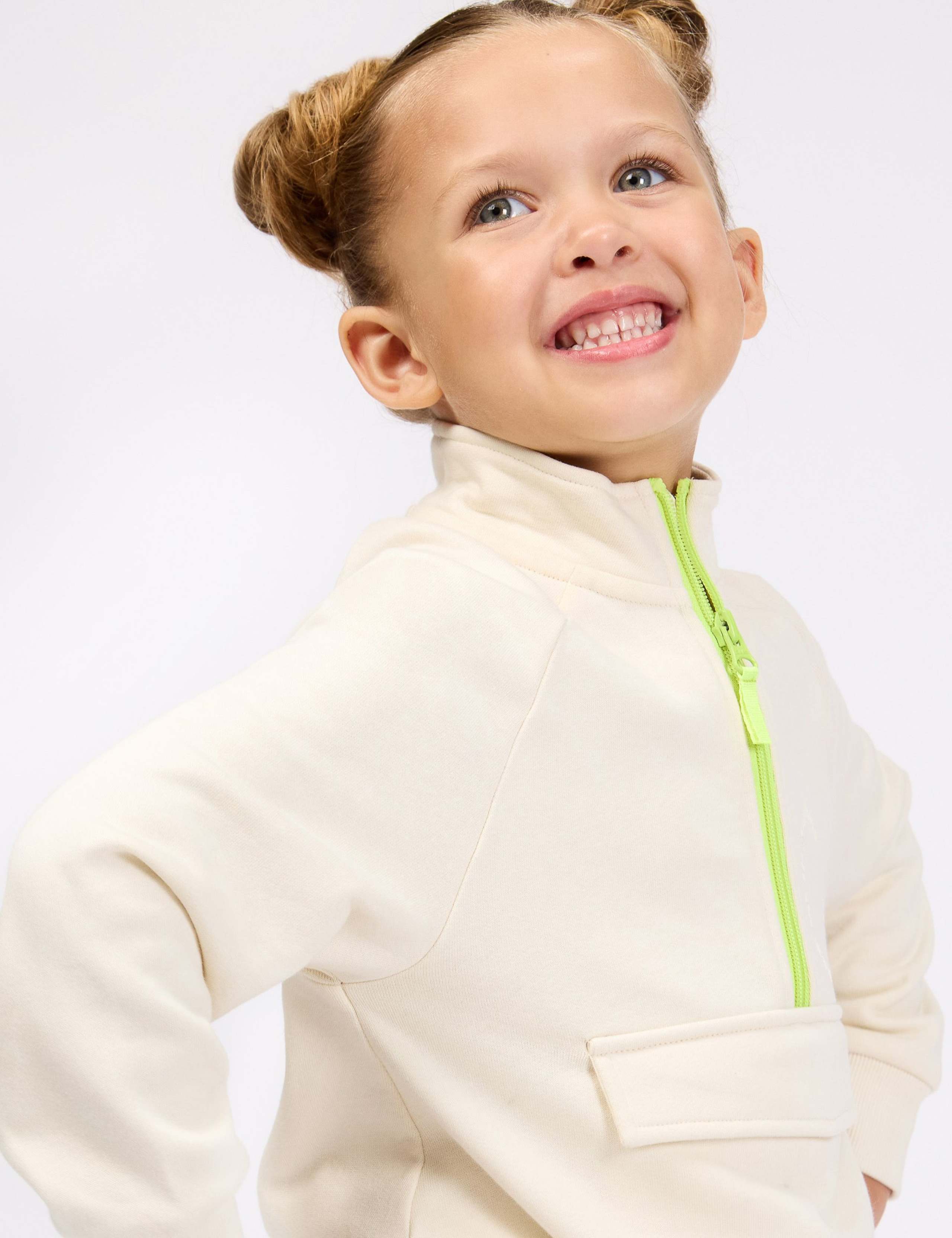 Pure Cotton Half Zip Sweatshirt (3-8 Yrs) 4 of 12