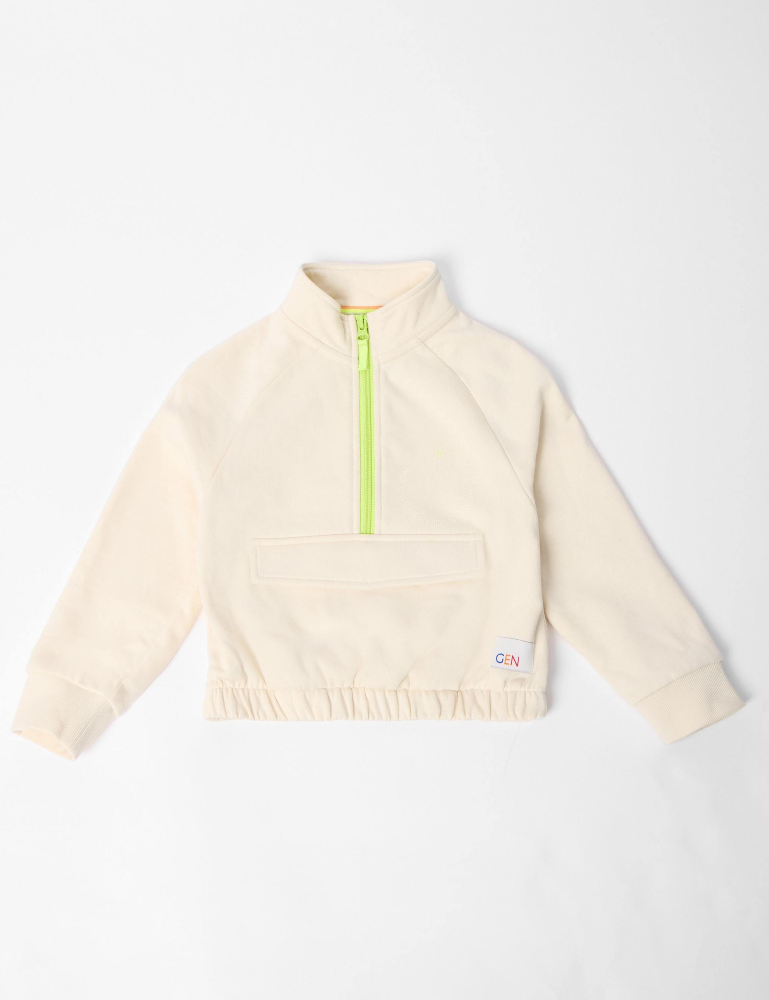 Pure Cotton Half Zip Sweatshirt (3-8 Yrs) 6 of 12
