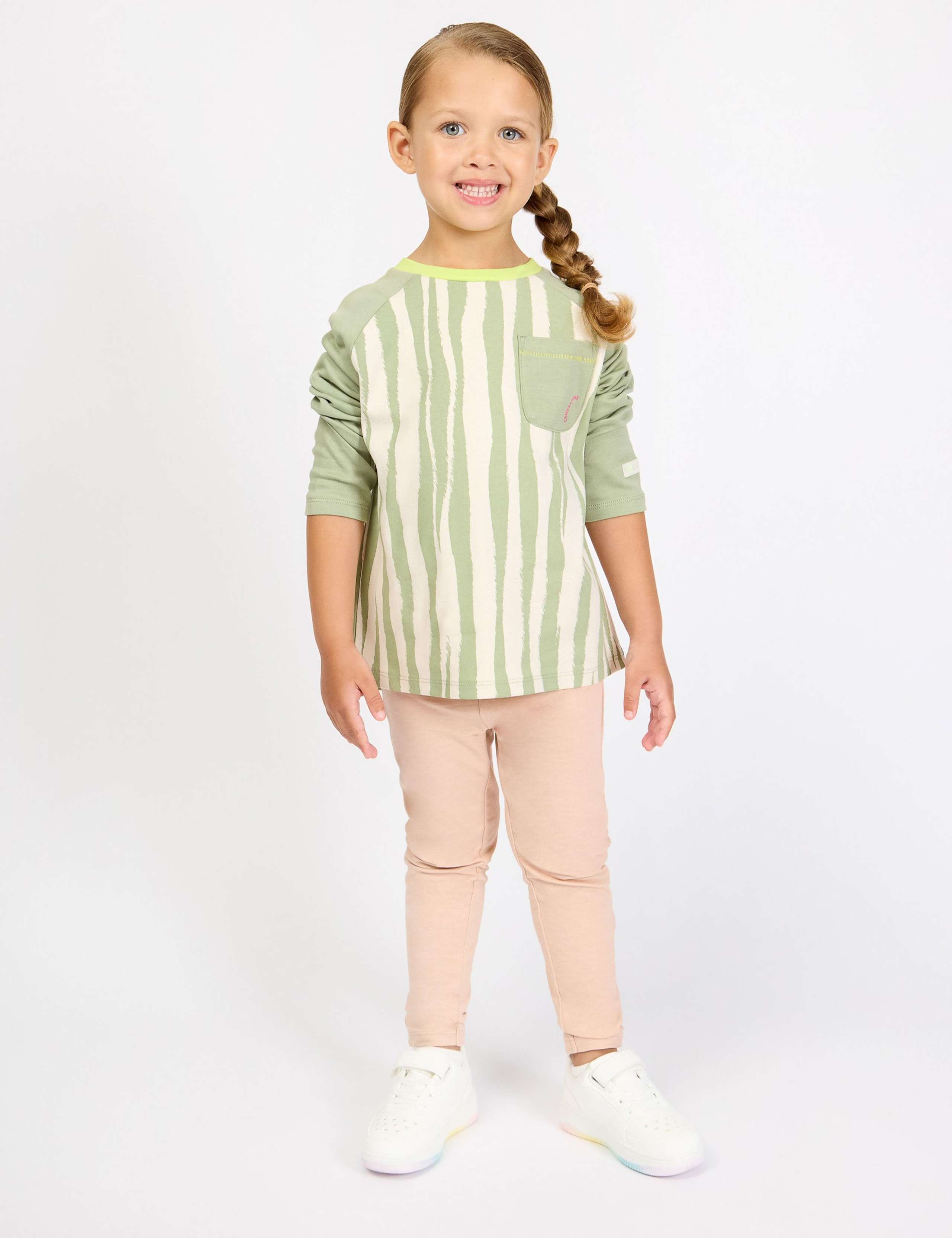 2pk Pure Cotton Striped Leggings (2-8 Yrs) 1 of 8