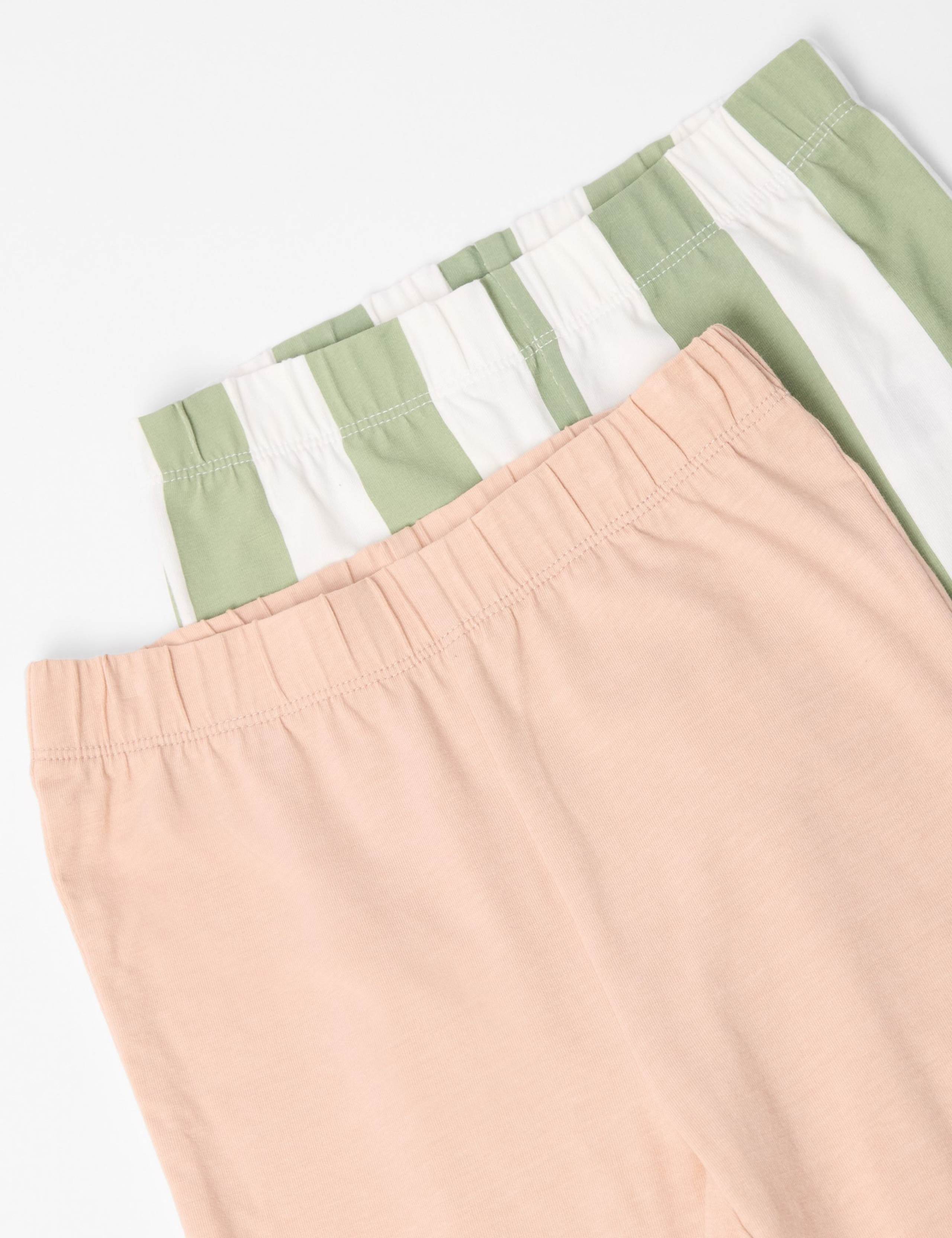 2pk Pure Cotton Striped Leggings (2-8 Yrs) 6 of 8