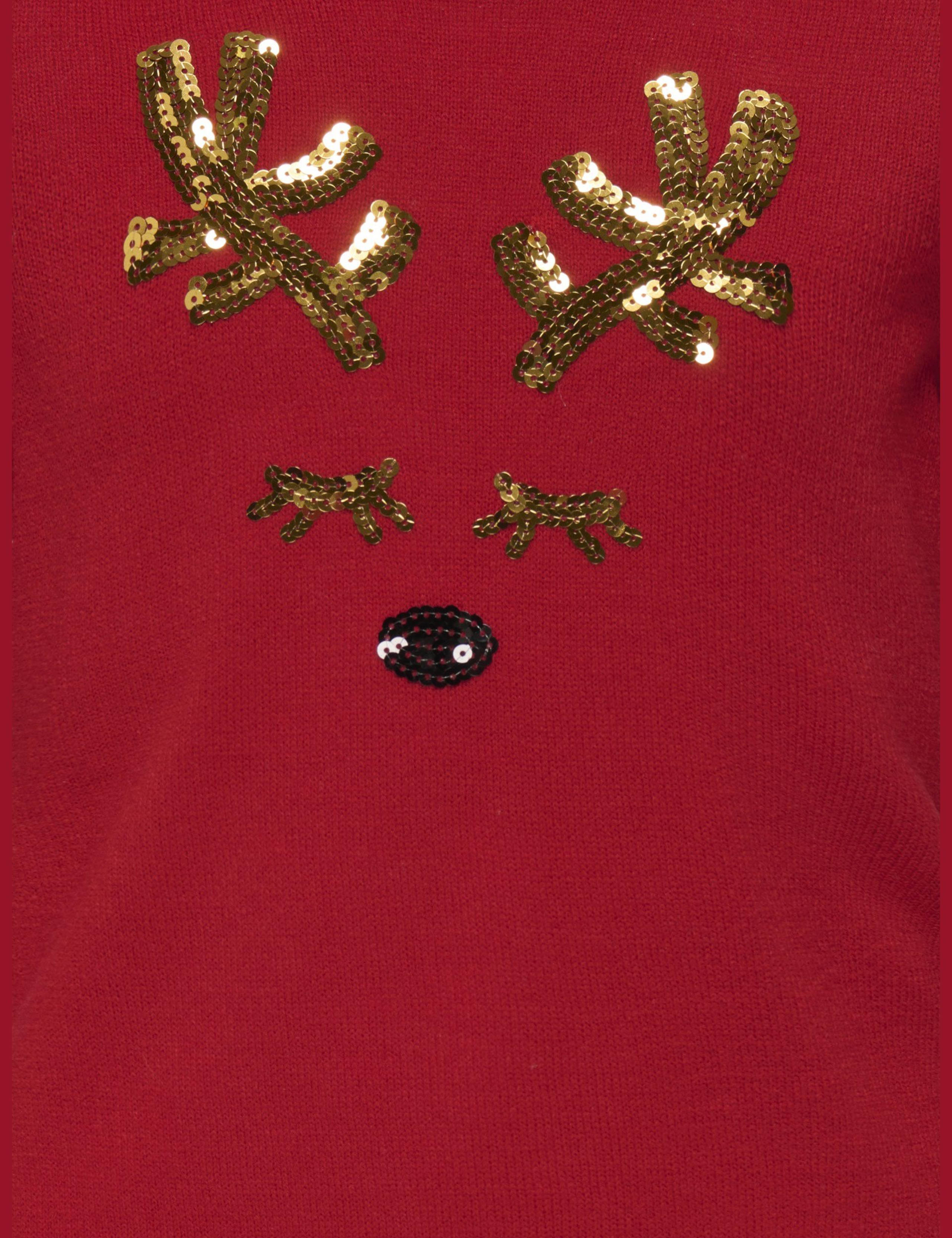 Sequin Embellished Reindeer Jumper (7-14 Yrs) 2 of 2