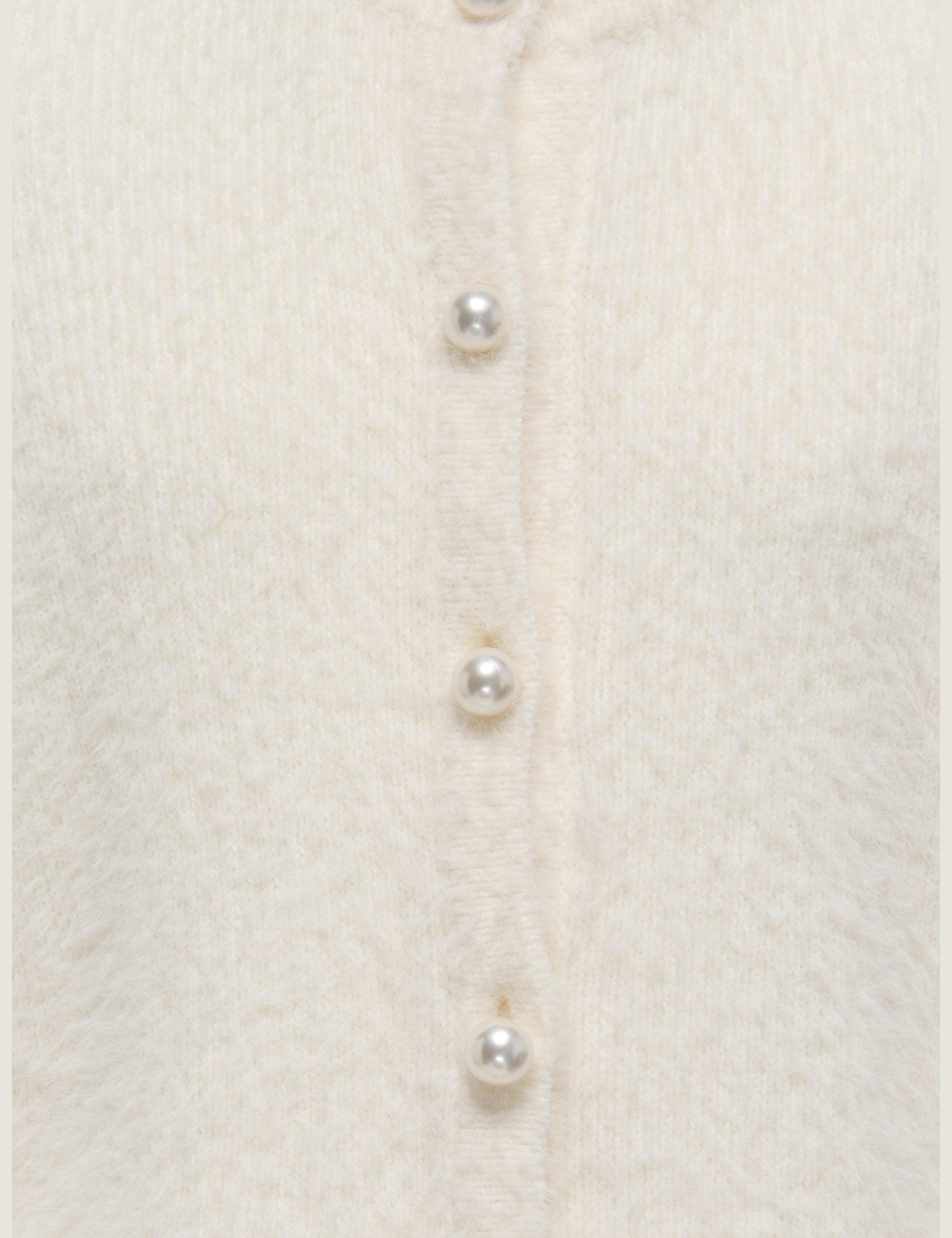 Fluffy Knitted Pearl Button Cardigan (7-14 Yrs) 2 of 2