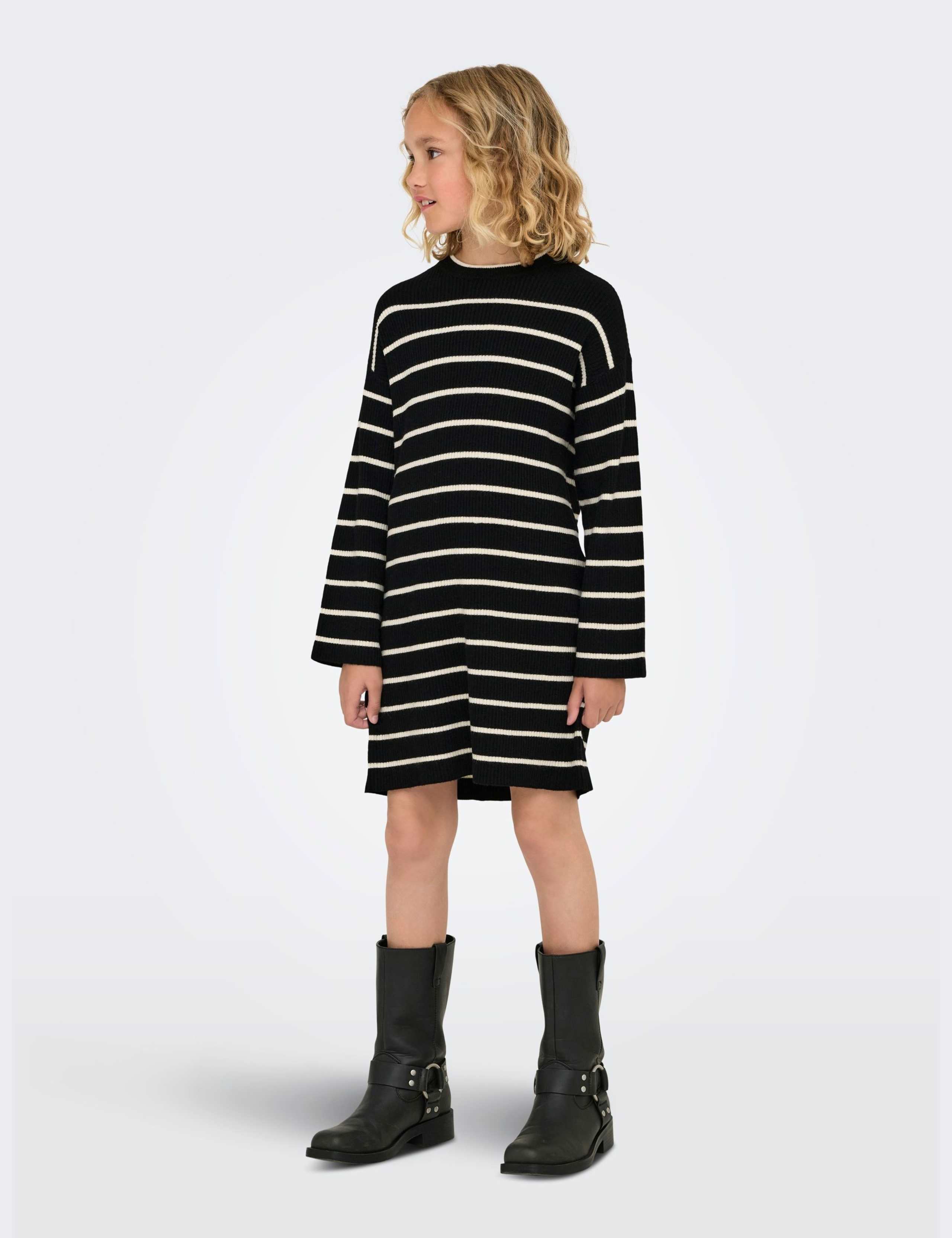 Striped Ribbed Knitted Jumper Dress (7-14 Yrs) 3 of 5