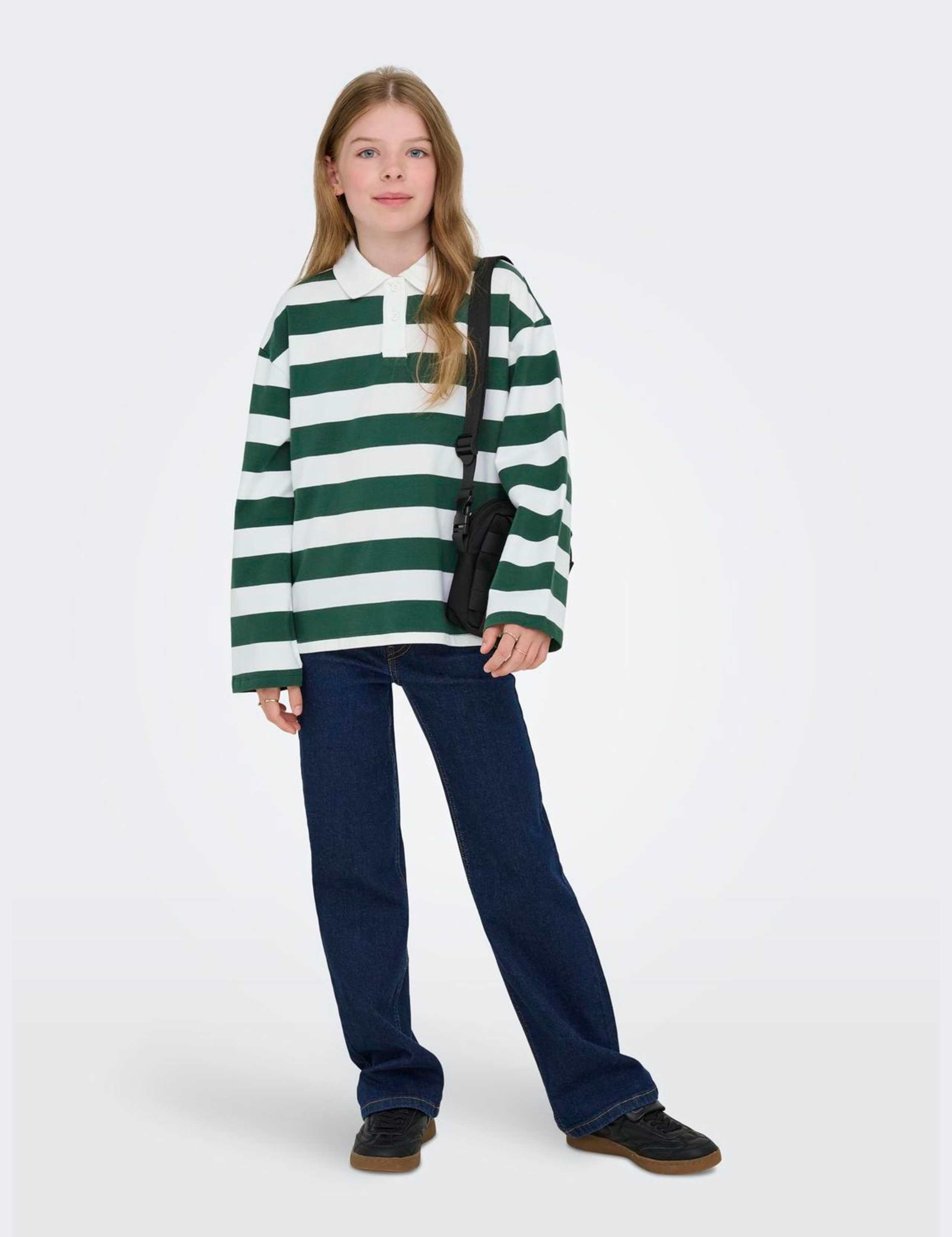 Cotton Rich Striped Boxy Polo Shirt (7-14 Yrs) 3 of 6