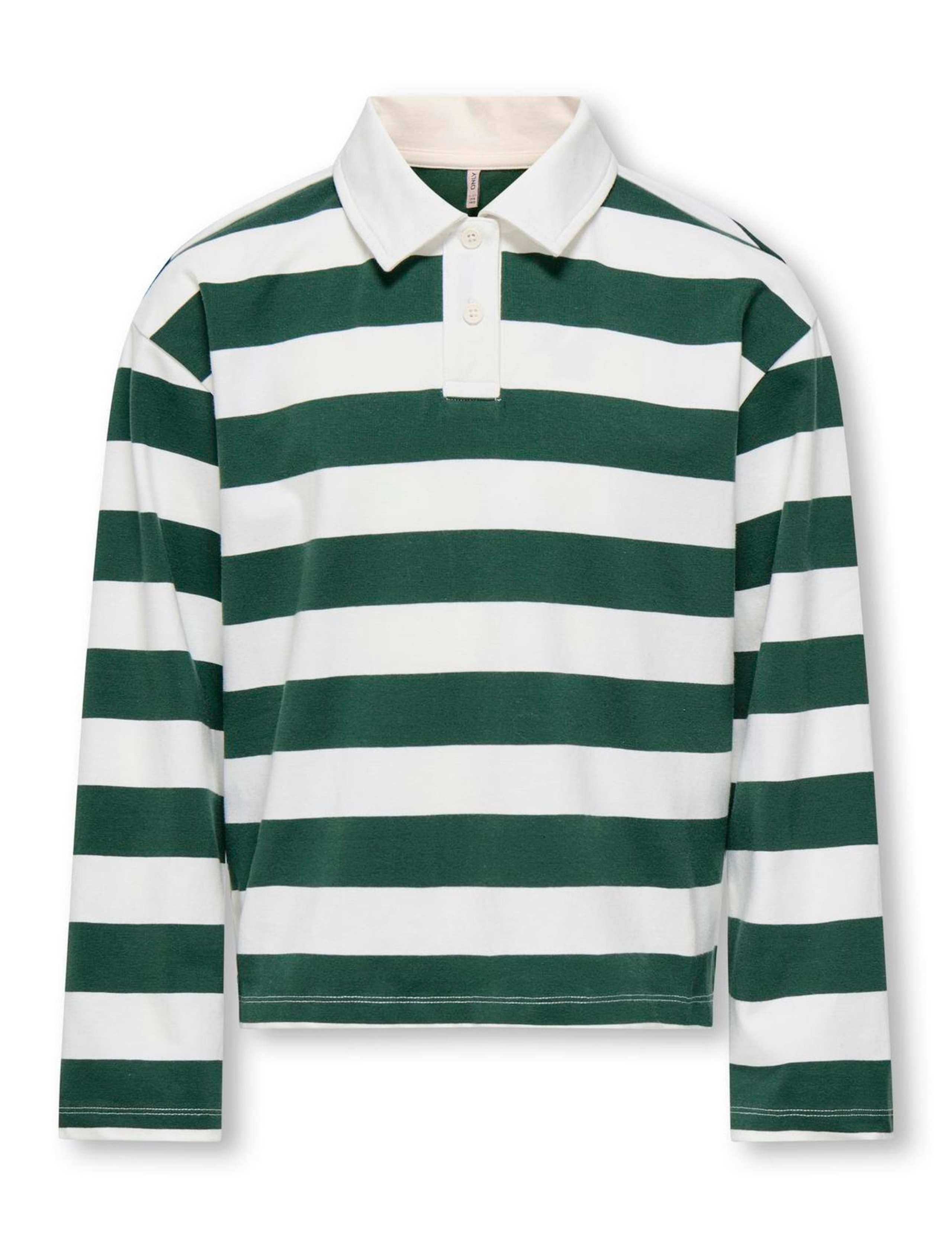 Cotton Rich Striped Boxy Polo Shirt (7-14 Yrs) 2 of 6
