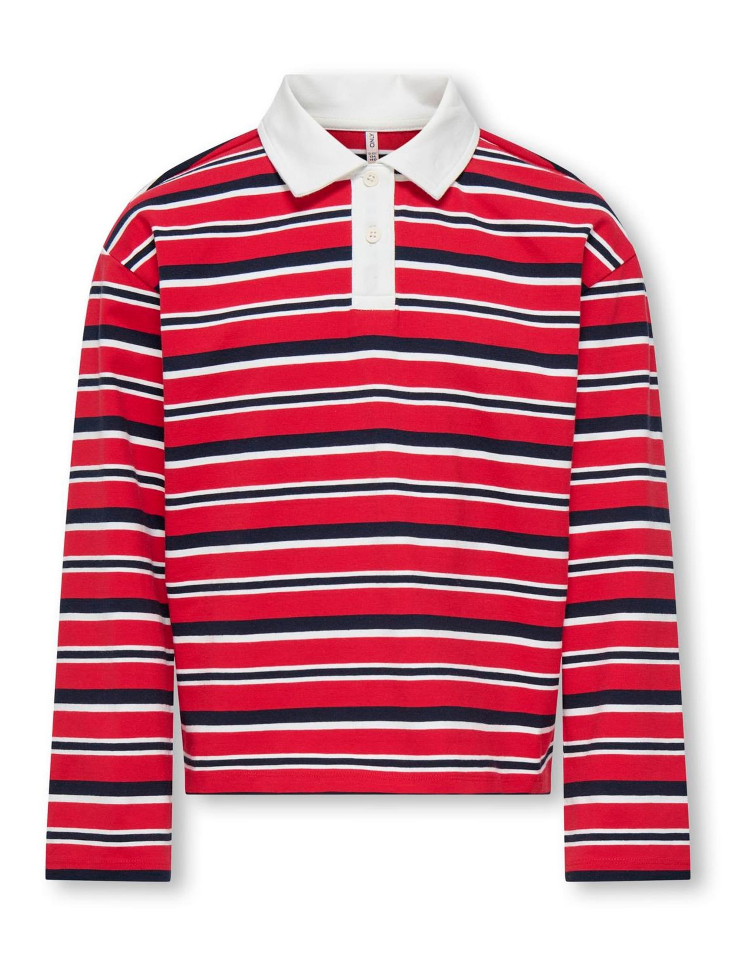 Cotton Rich Striped Boxy Polo Shirt (7-14 Yrs) 2 of 6