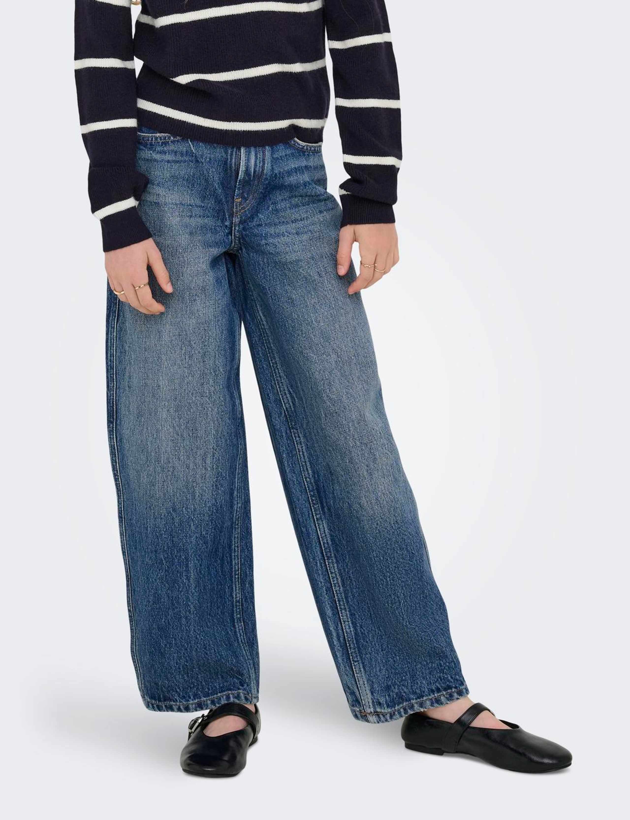 Barrel Leg Pure Cotton Jeans (8-14 Yrs) 4 of 6